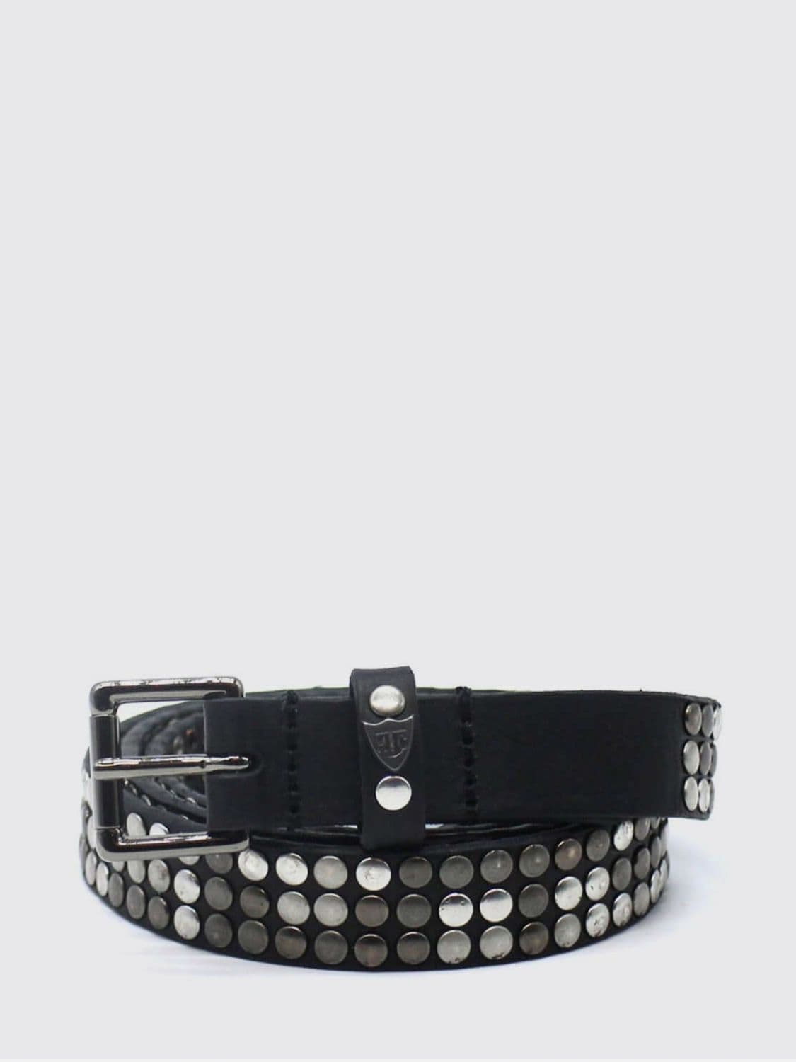 Htc Los Angeles Leather Belt with Two-Tone Embroidery and Classic Buckle