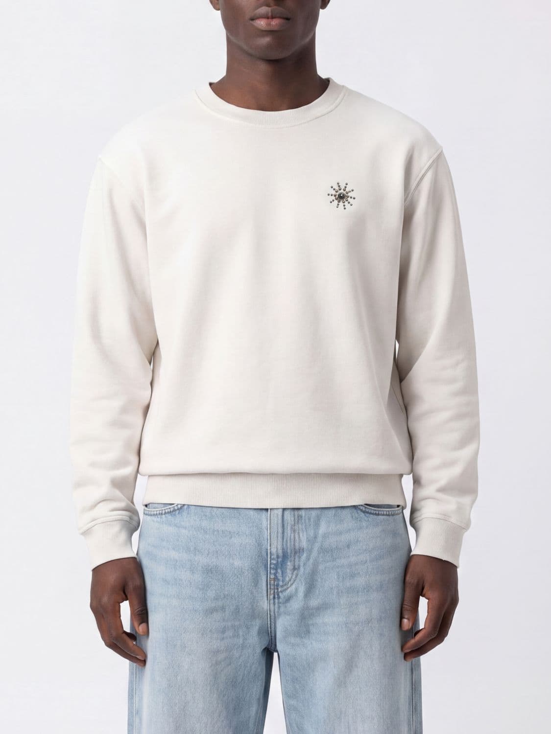 Htc Los Angeles Relaxed Fit Studded and Embroidered Cotton Sweatshirt