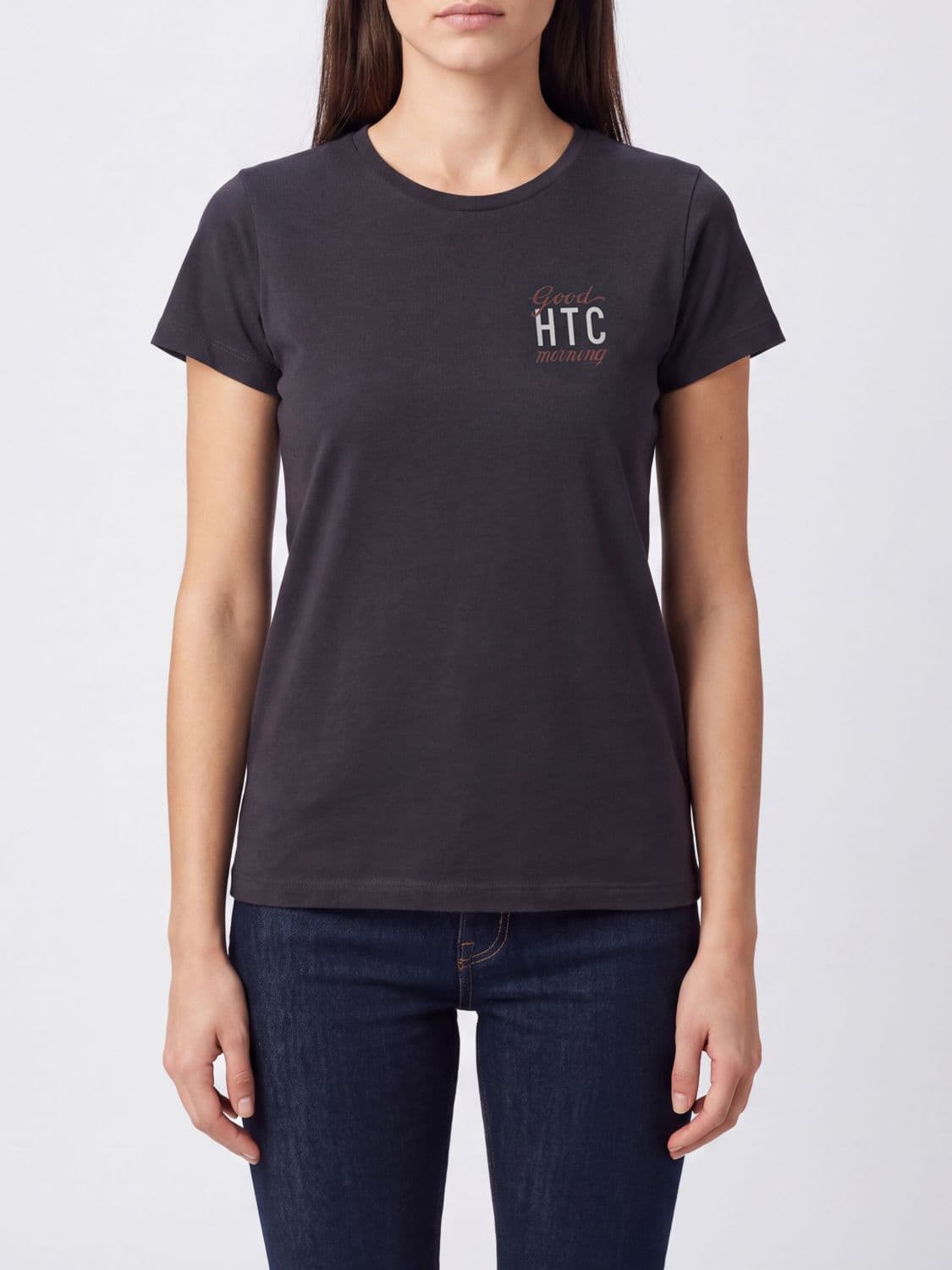 Htc Los Angeles Slim Fit Contrast Logo Cotton T-shirt