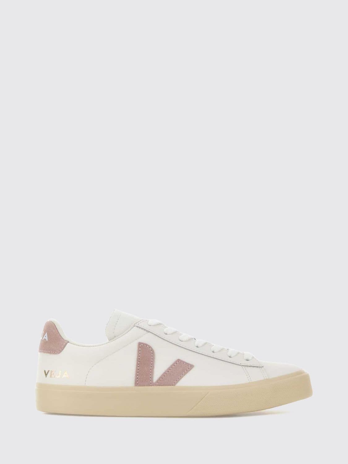 Veja Campo Sustainable O. T. Leather Trainers with Contrasting V-Logo