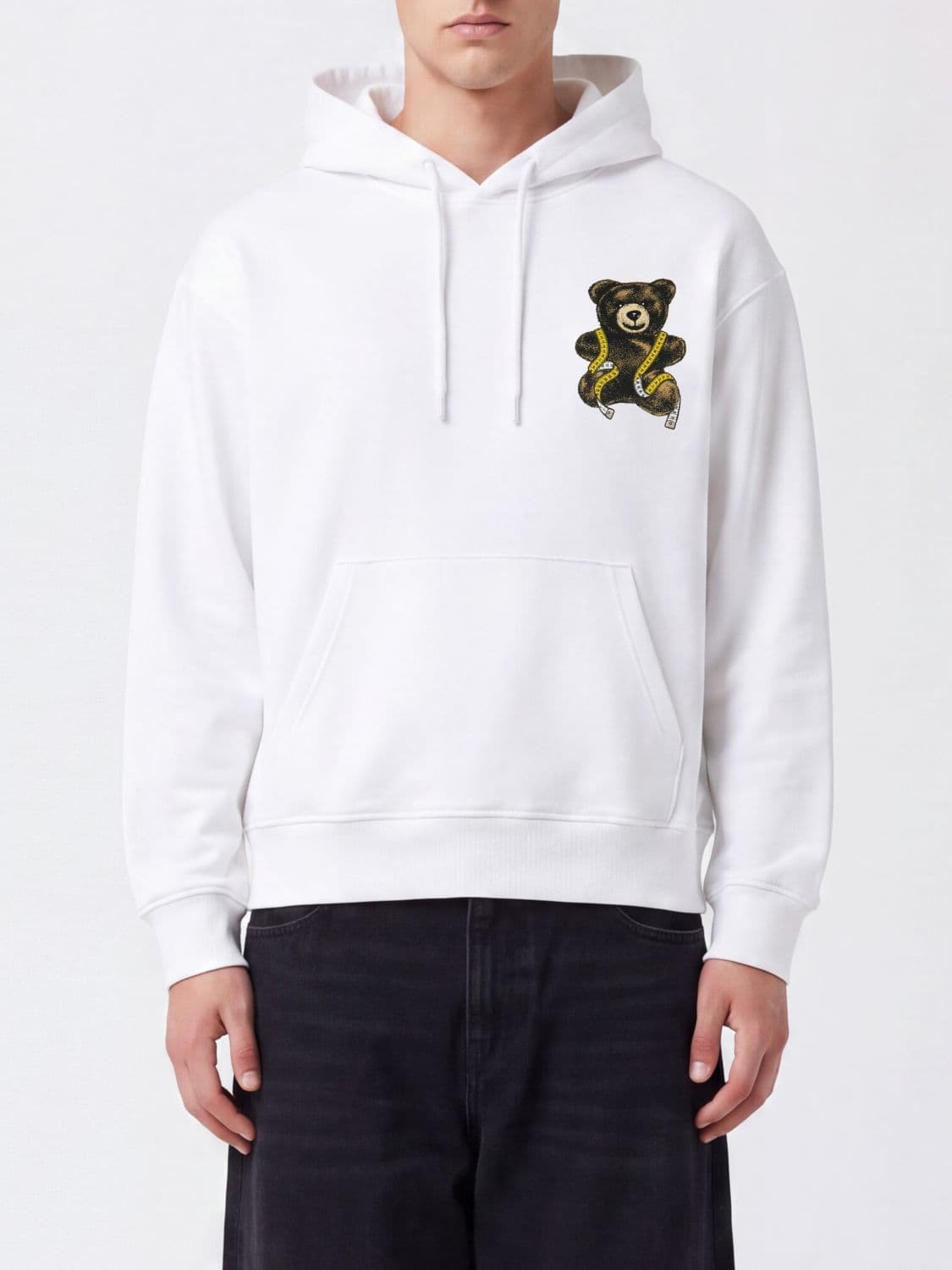 Moschino Couture Cotton Hoodie with Teddy Bear Print