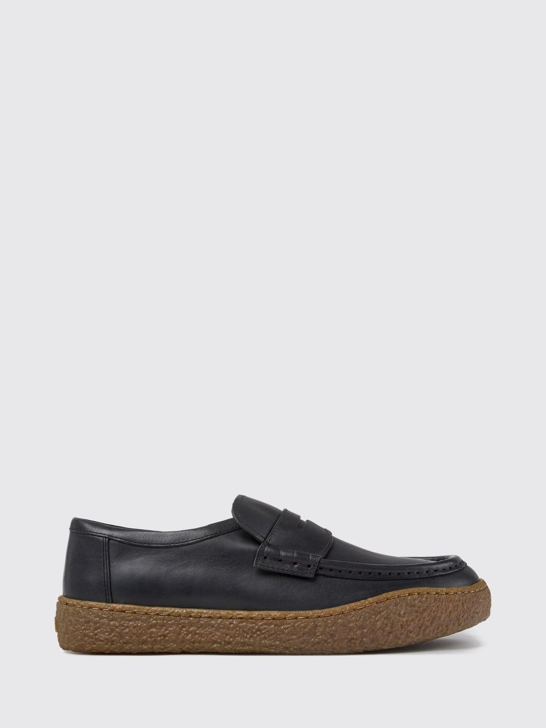 Camper Peu Terreno Smooth Leather Loafers with Strap and Apron Seam