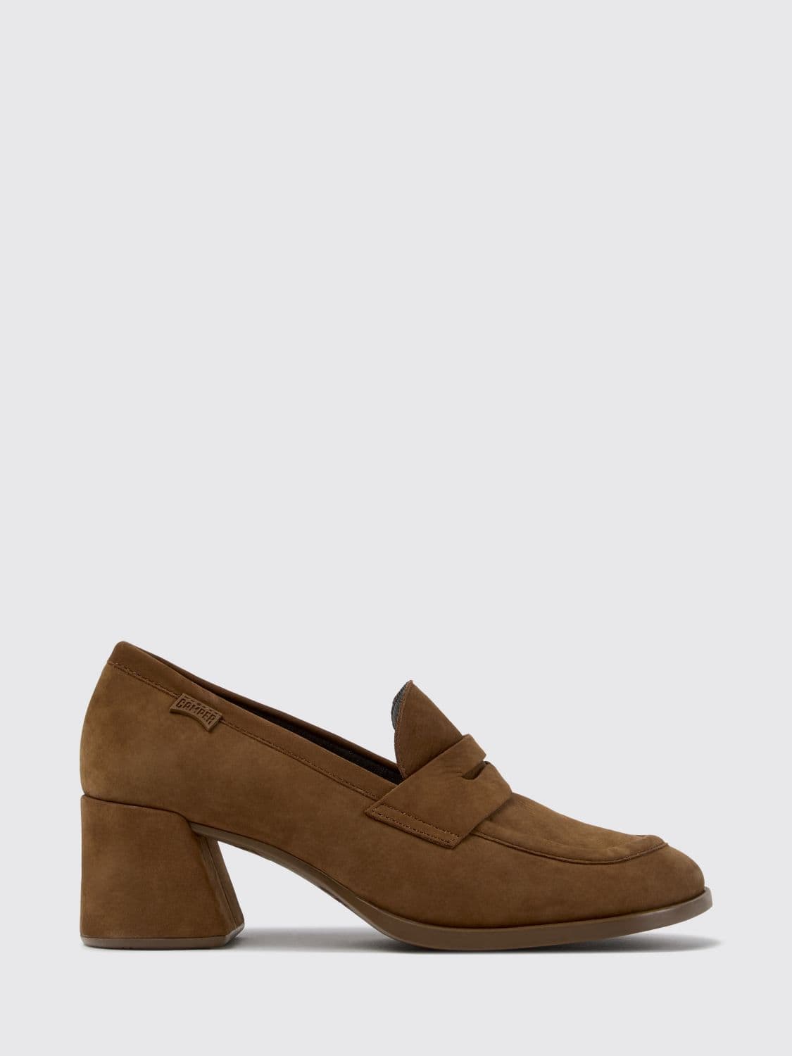 Camper Kora Nubuck Loafers with Strap and Medium Heel