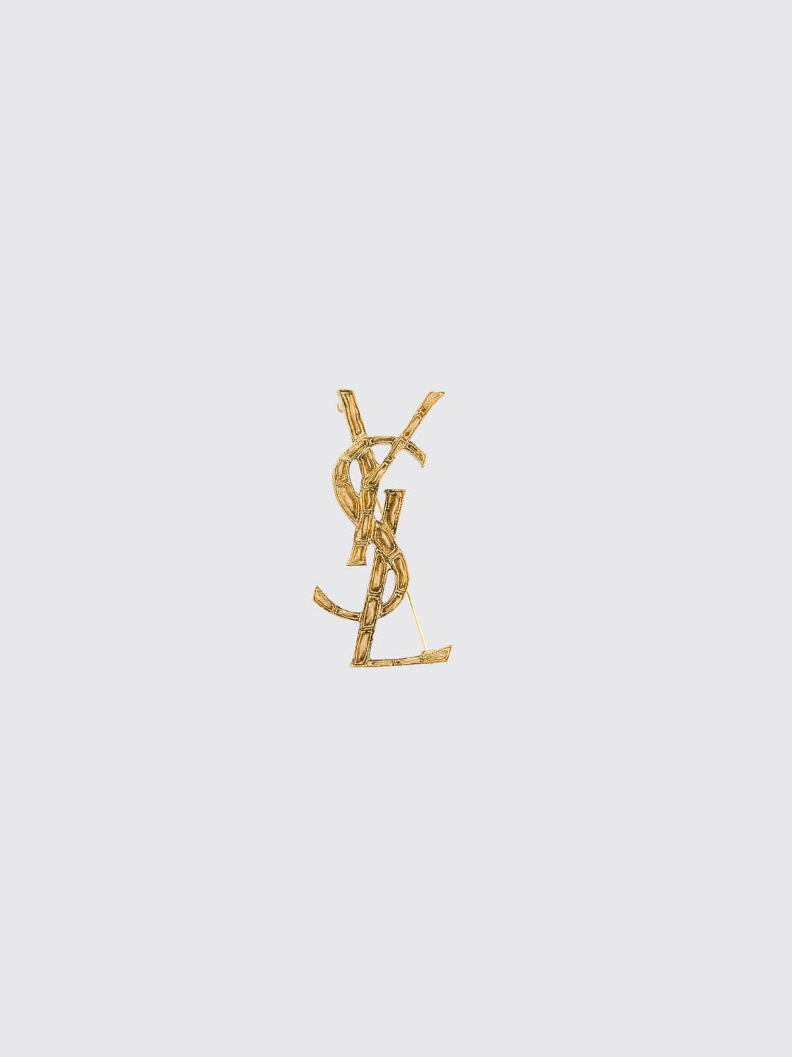 Saint Laurent Cassandre Brass Brooch with Interlaced YSL Monogram · OS