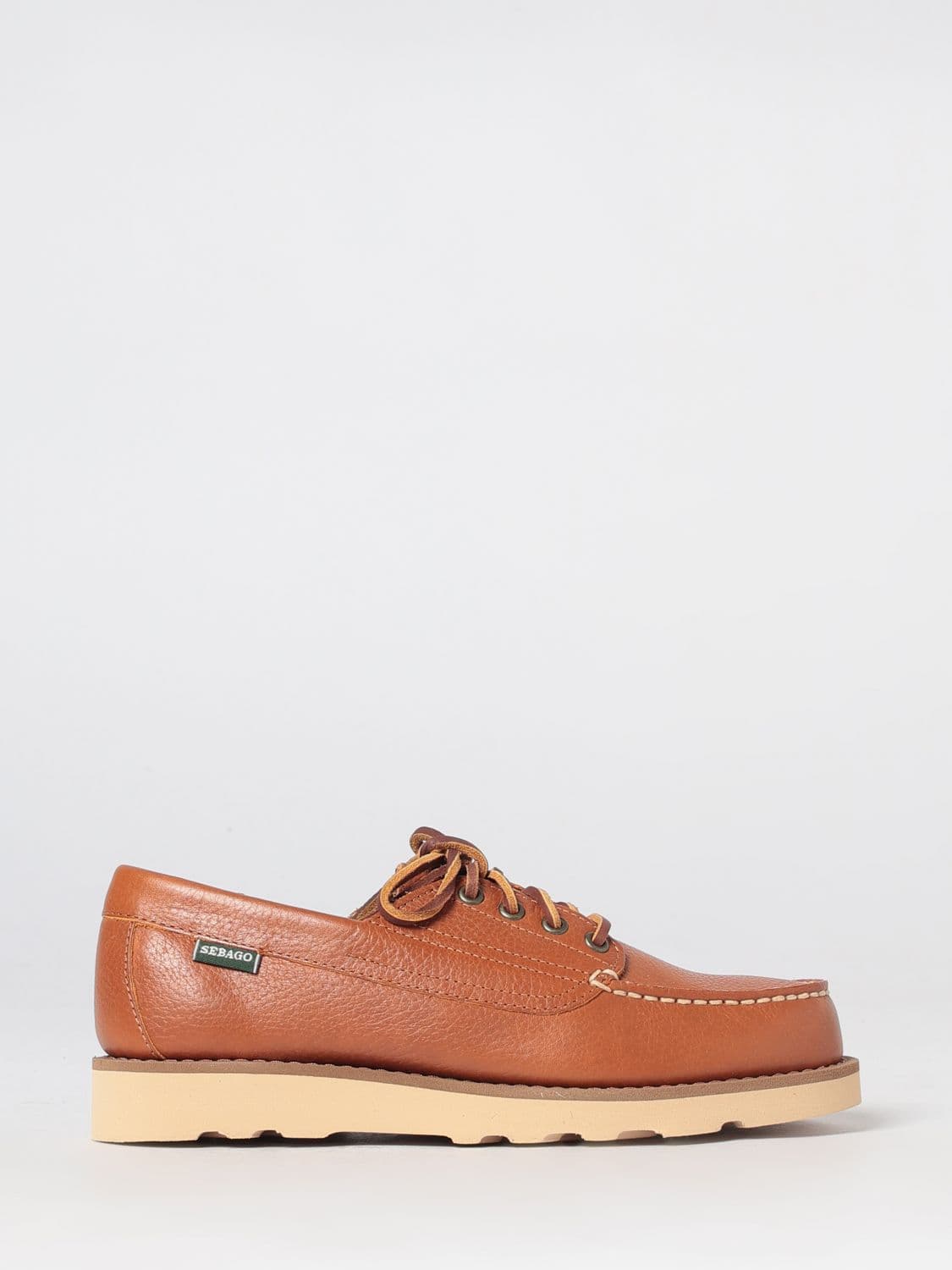 Sebago Tala Grained Leather Lace-Up Ankle Boots with Raised Apron Toe