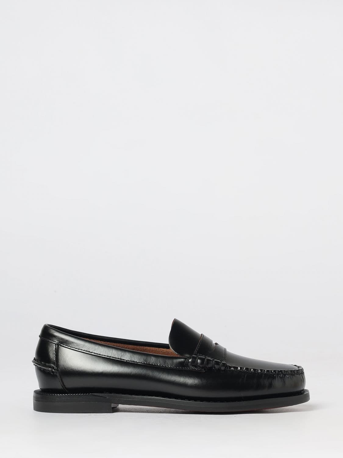 Sebago Classic Dan Brushed Leather Penny Loafers with Low Heel