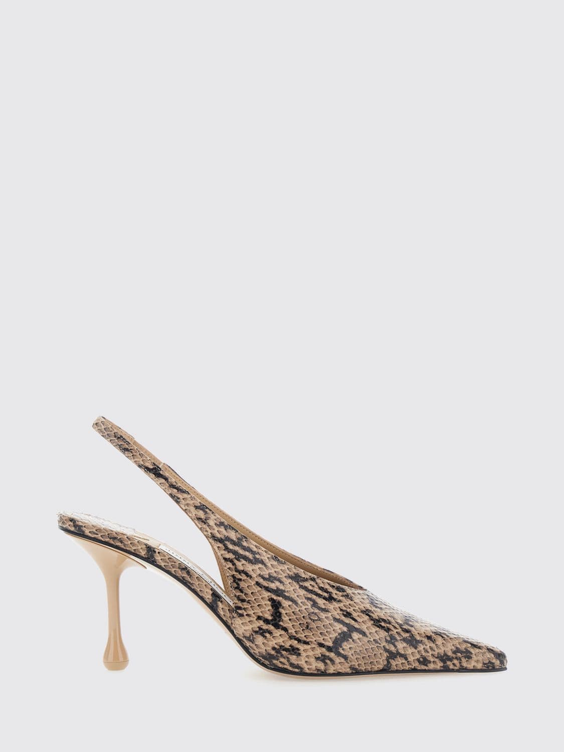 Jimmy Choo Isa Python-Print Leather Slingbacks with Teardrop High Heel