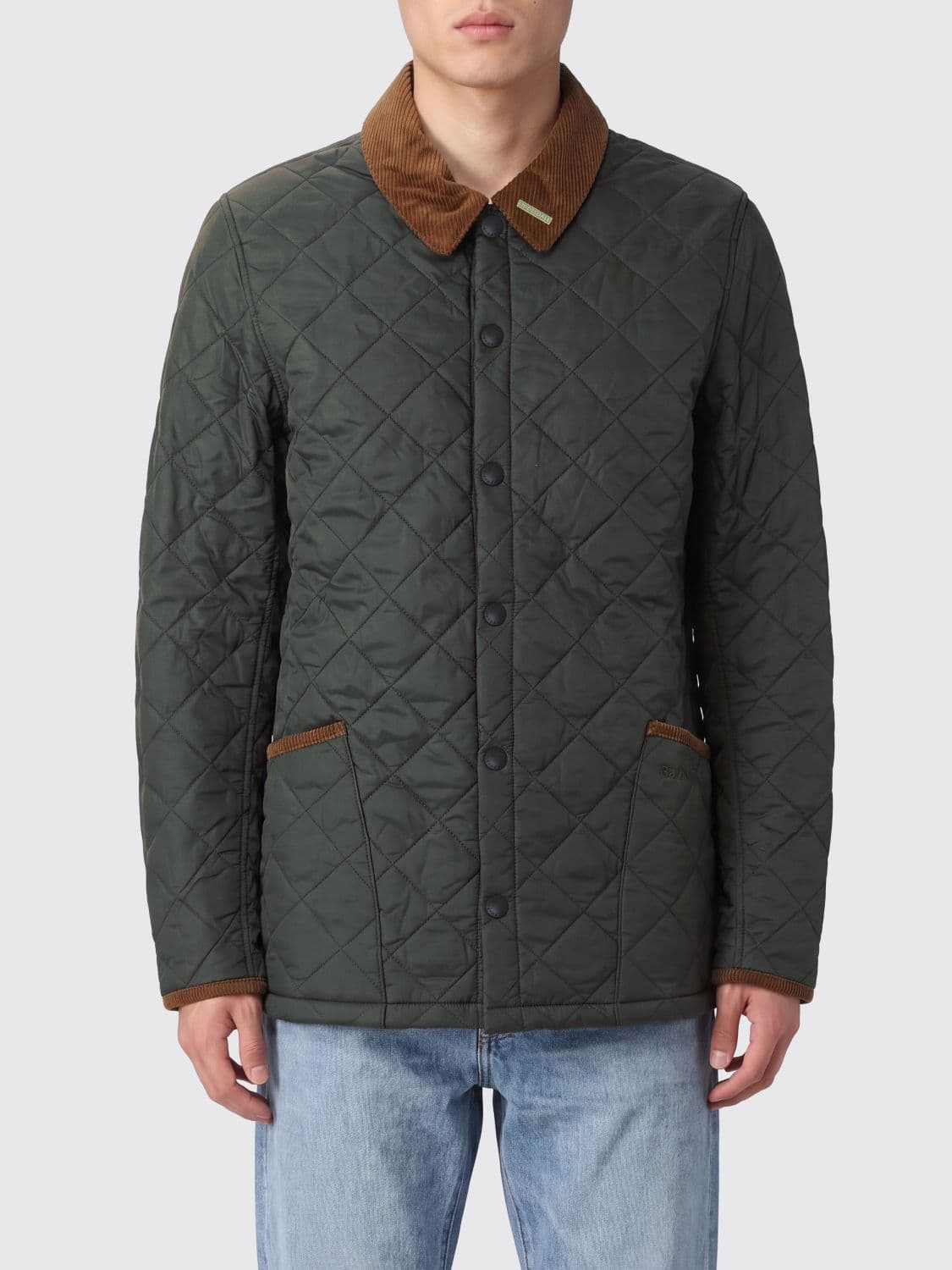 Barbour Short Quilted Waterproof Cotton Jacket with a Velvet Collar