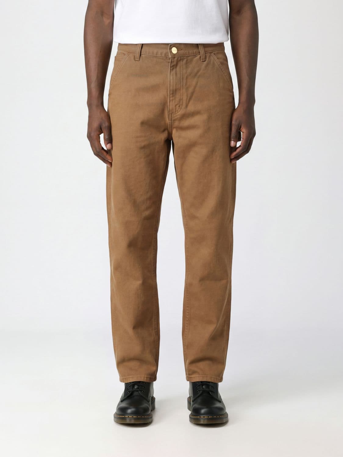 Carhartt Wip Single Knee Wide-Leg Trousers in Printed Organic Cotton Canvas