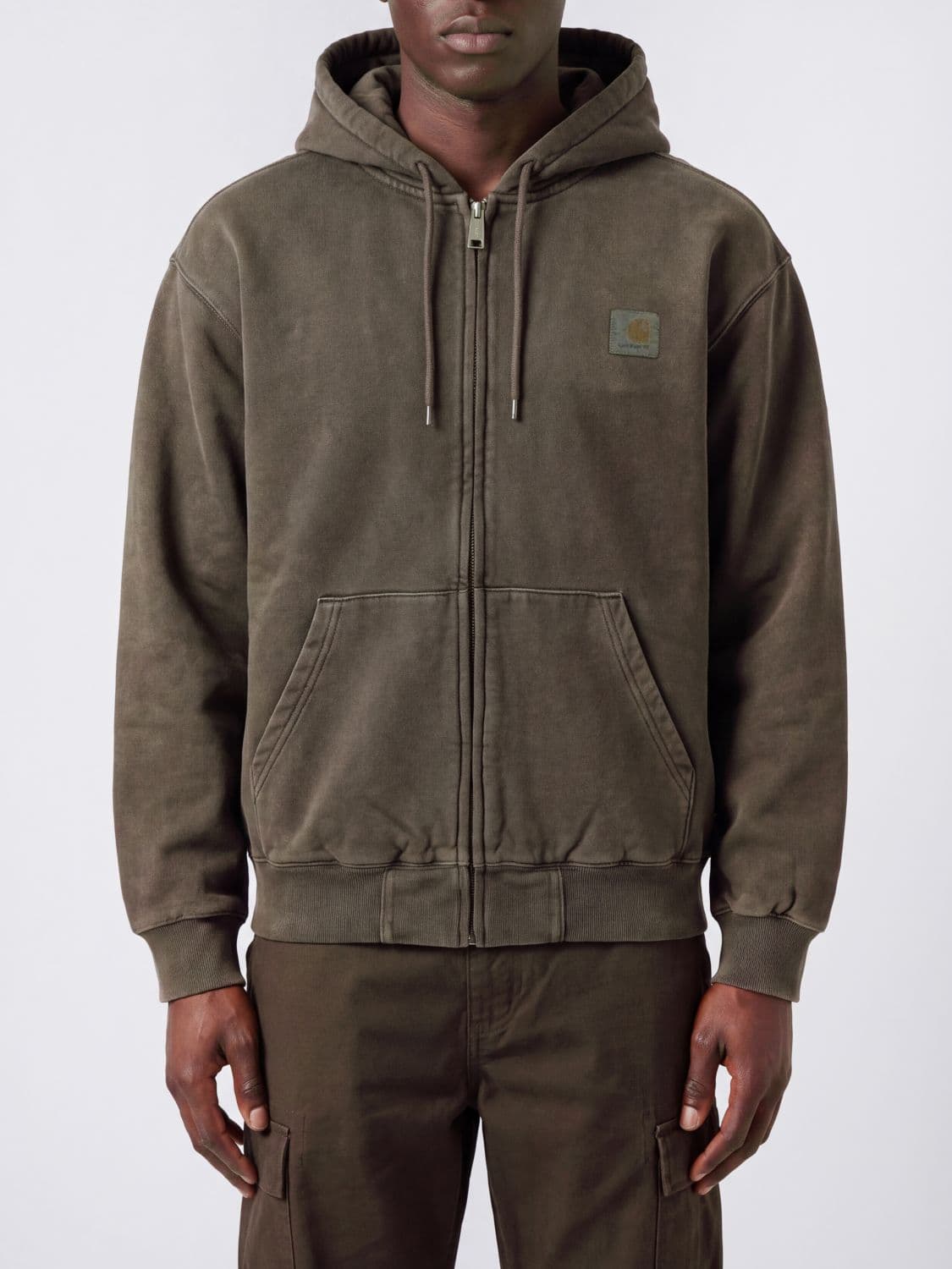 Carhartt Wip Cotton Zip-Up Hoodie with Dropped Shoulders