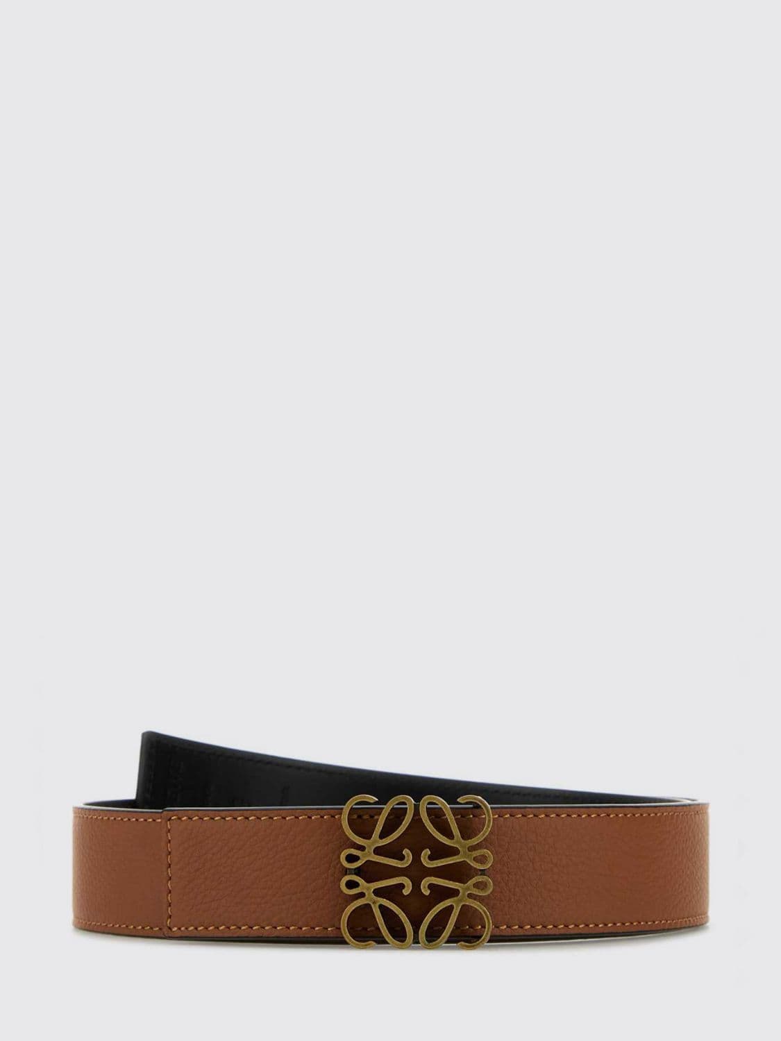 Loewe Anagram Reversible Belt in Smooth Calf Leather with Buckle