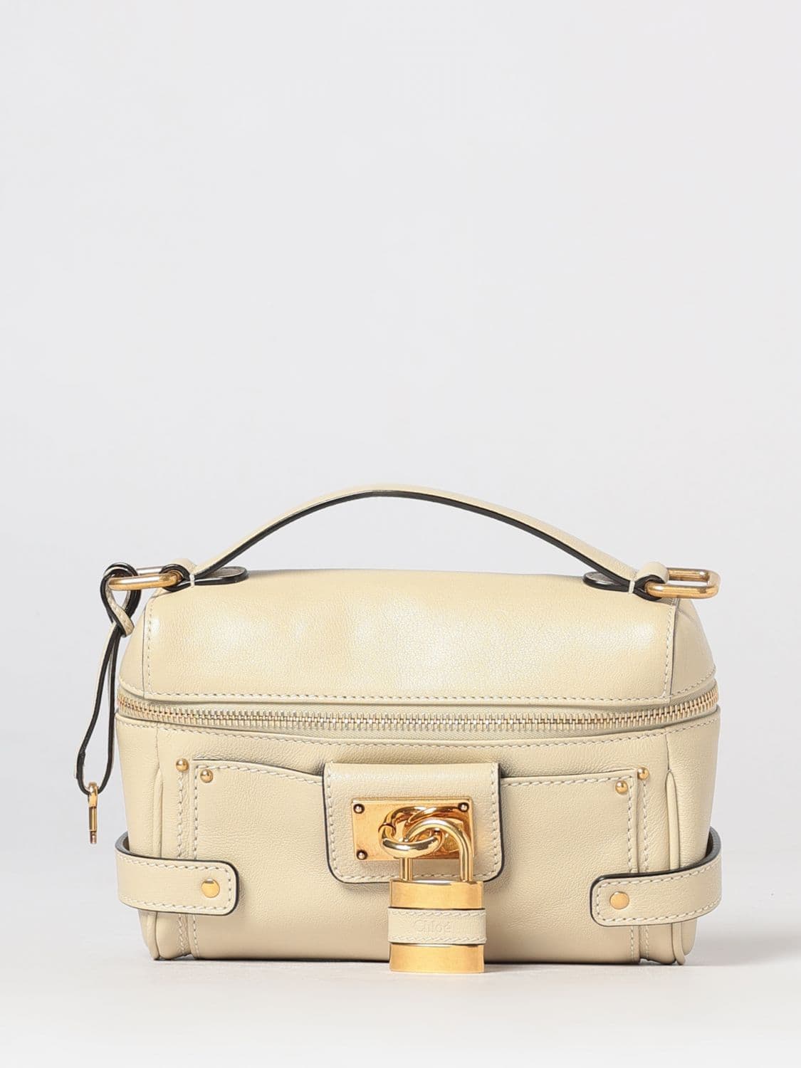 Chloé Paddington Mini Smooth Leather Handbag with Padlock and Strap · OS