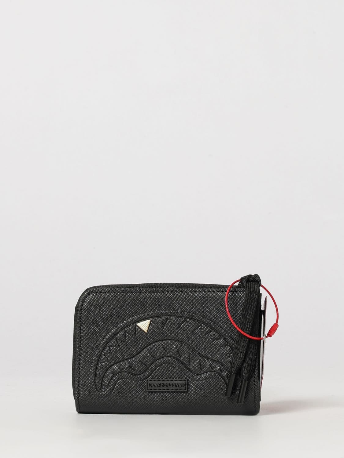 Sprayground PVC Card Holder with Zip and Impressed Shark Logo · OS