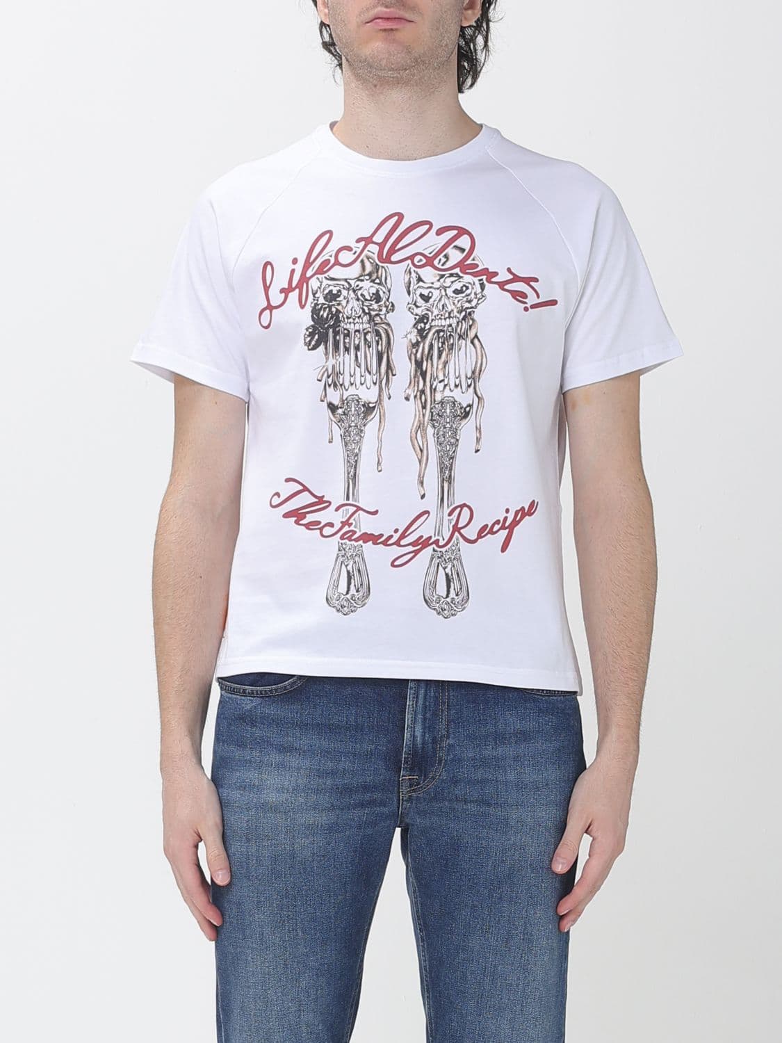 Pdf Cotton T-Shirt with Graphic Logo Print and Dropped Shoulders