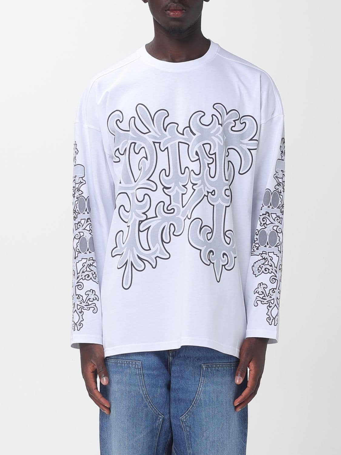Pdf Relaxed Fit Long-Sleeved Cotton T-Shirt with Graphic Print