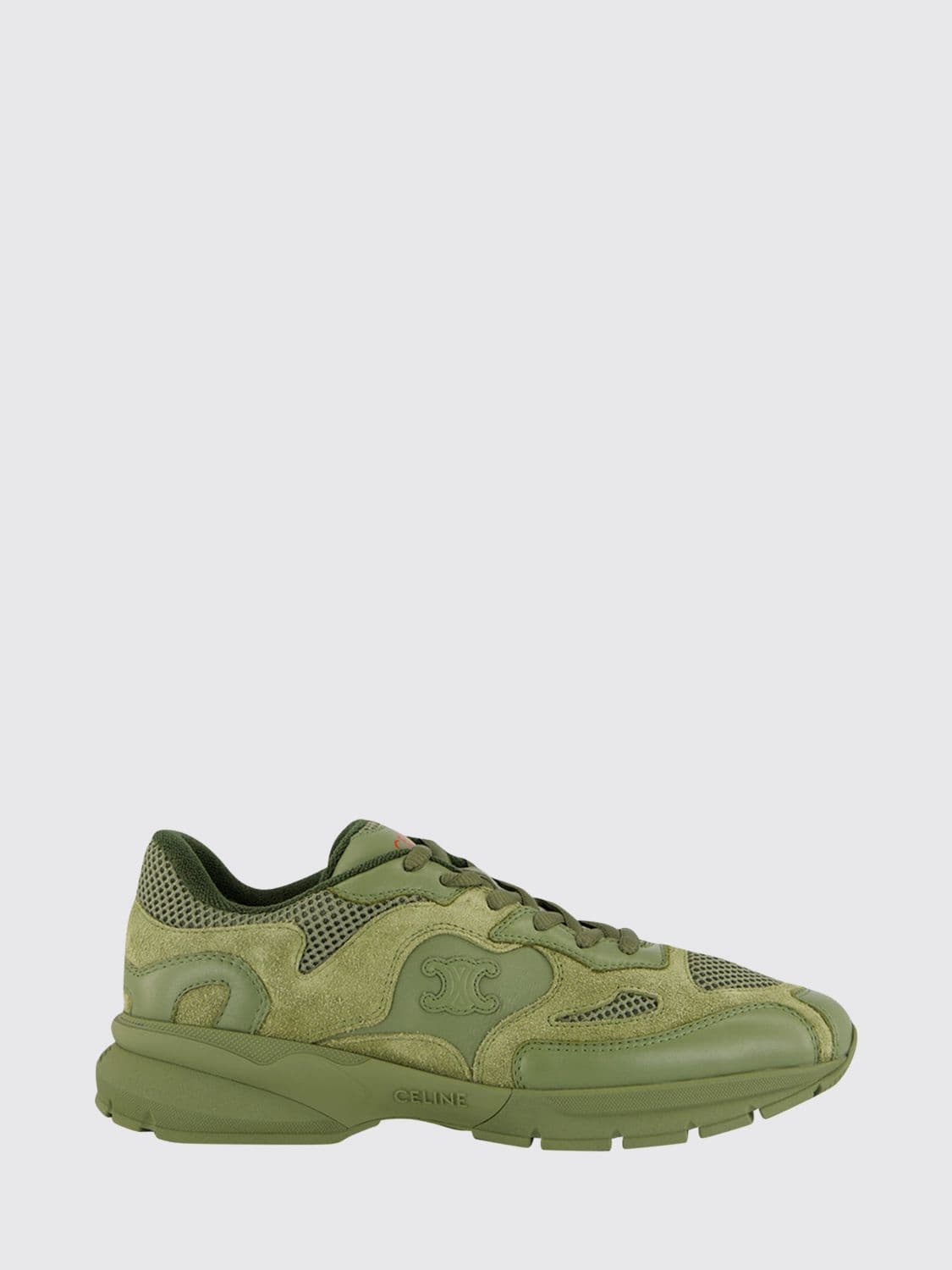 Celine Low Top Sneakers in Mesh and Suede with Monogram Pattern