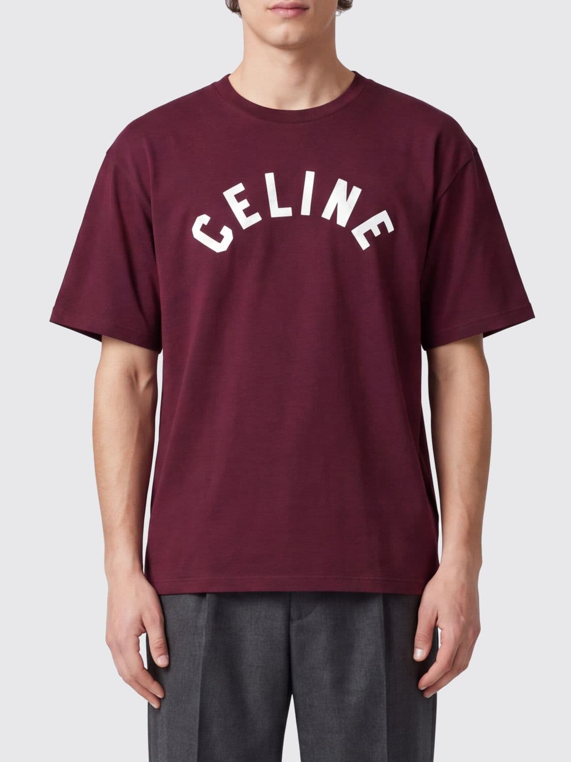 Celine T-Shirt Men color Burgundy