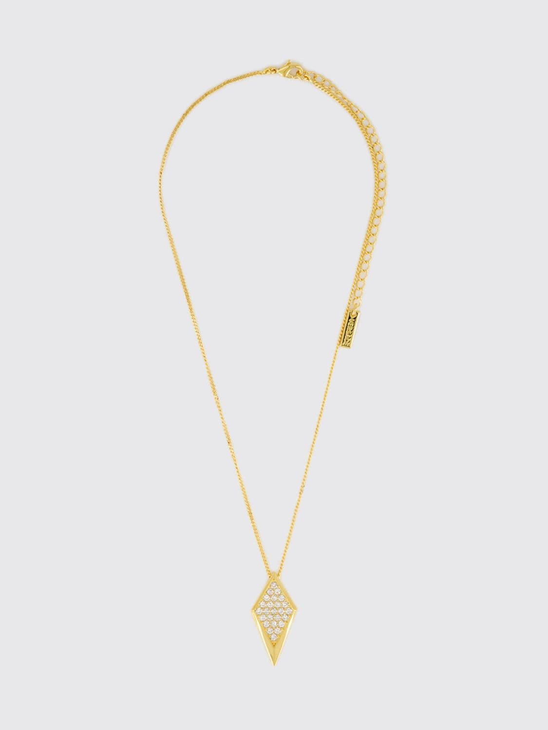 Versace Adjustable Brass Necklace with Charm and Rhinestones