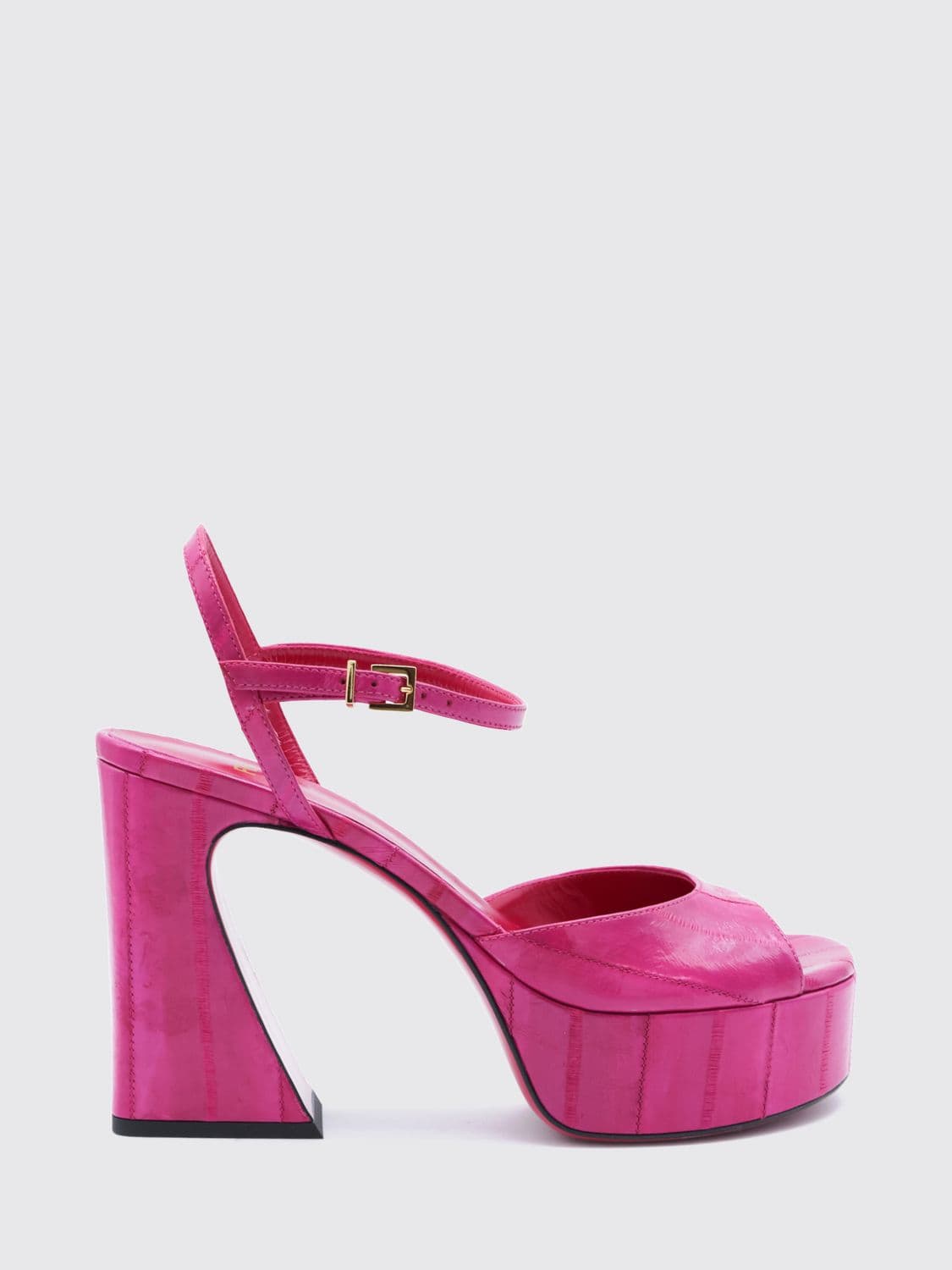 Fendi Arco Leather Platform Sandals with High Heel