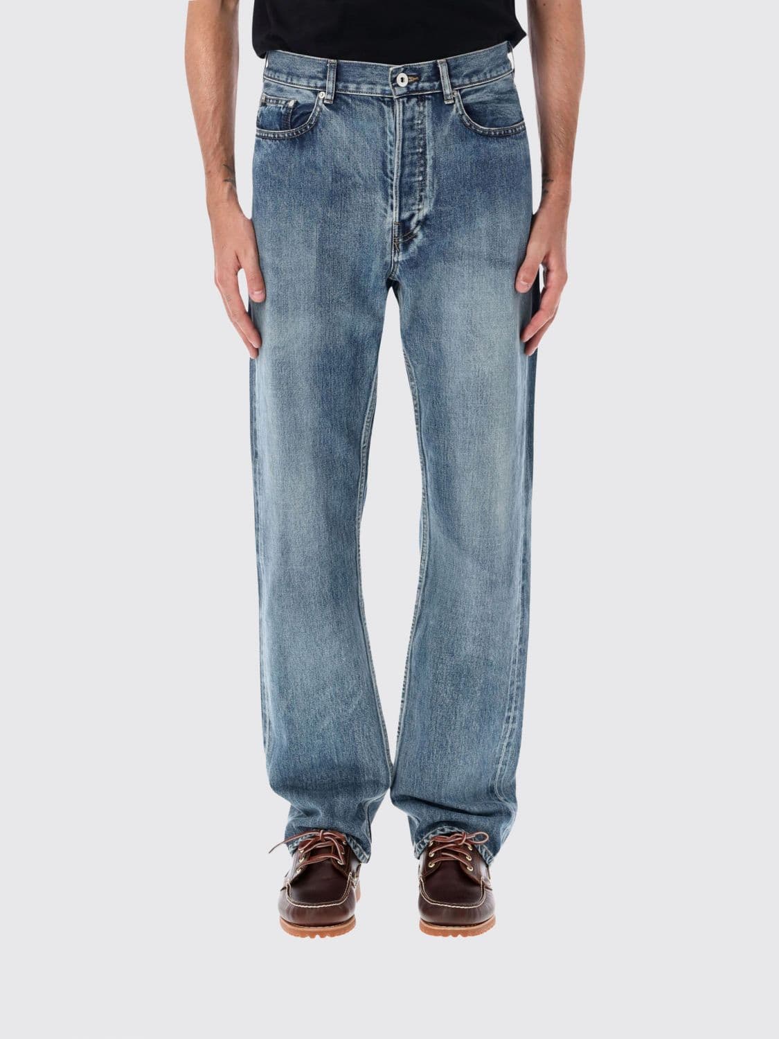 Jw Anderson Mid-Rise Straight-Leg Five-Pocket Cotton Denim Jeans