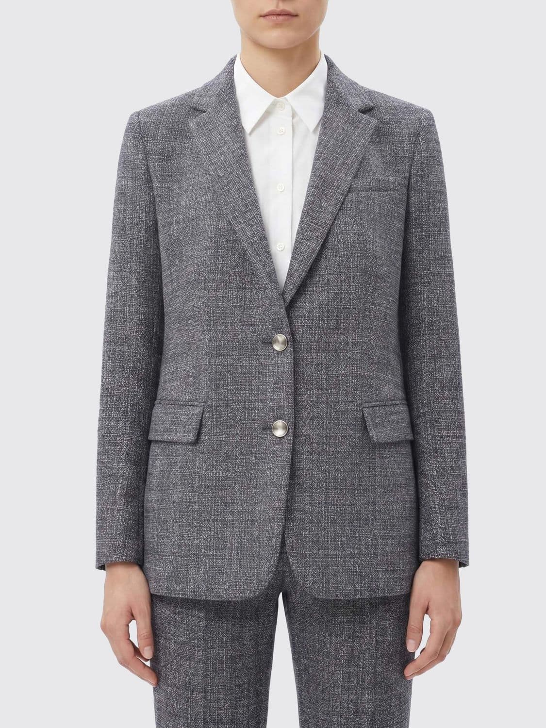Fabiana Filippi Single-Breasted Blazer in Virgin Wool with Flap Pockets