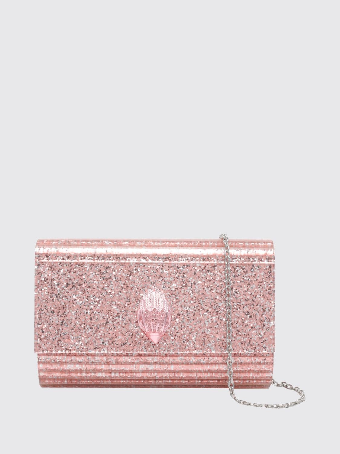 Kurt Geiger London Glitter Resin Mini Clutch with Rhinestones and Removable Strap