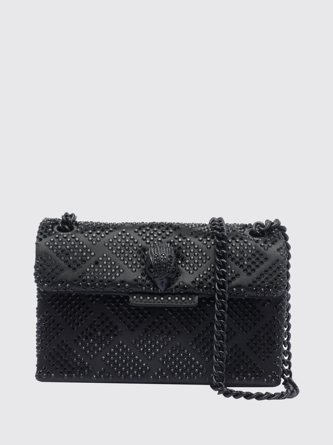 Kurt Geiger London Kensington Black Fabric Mini Shoulder Bag with Rhinestones · OS