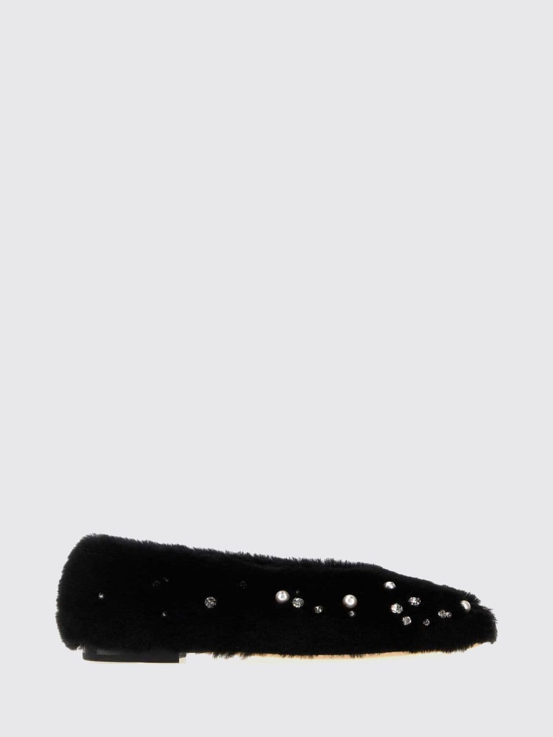 Jimmy Choo Margot Embellished Lambskin Ballet Flats with Pearls and Crystals
