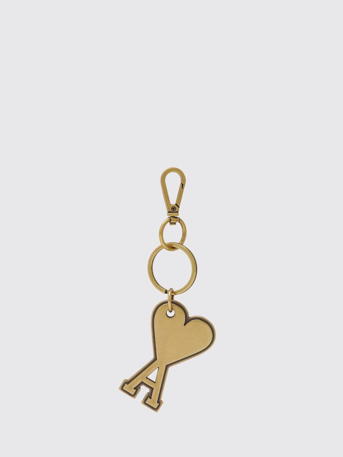 Ami Paris Metal Keychain with Monogram and Snap Hook