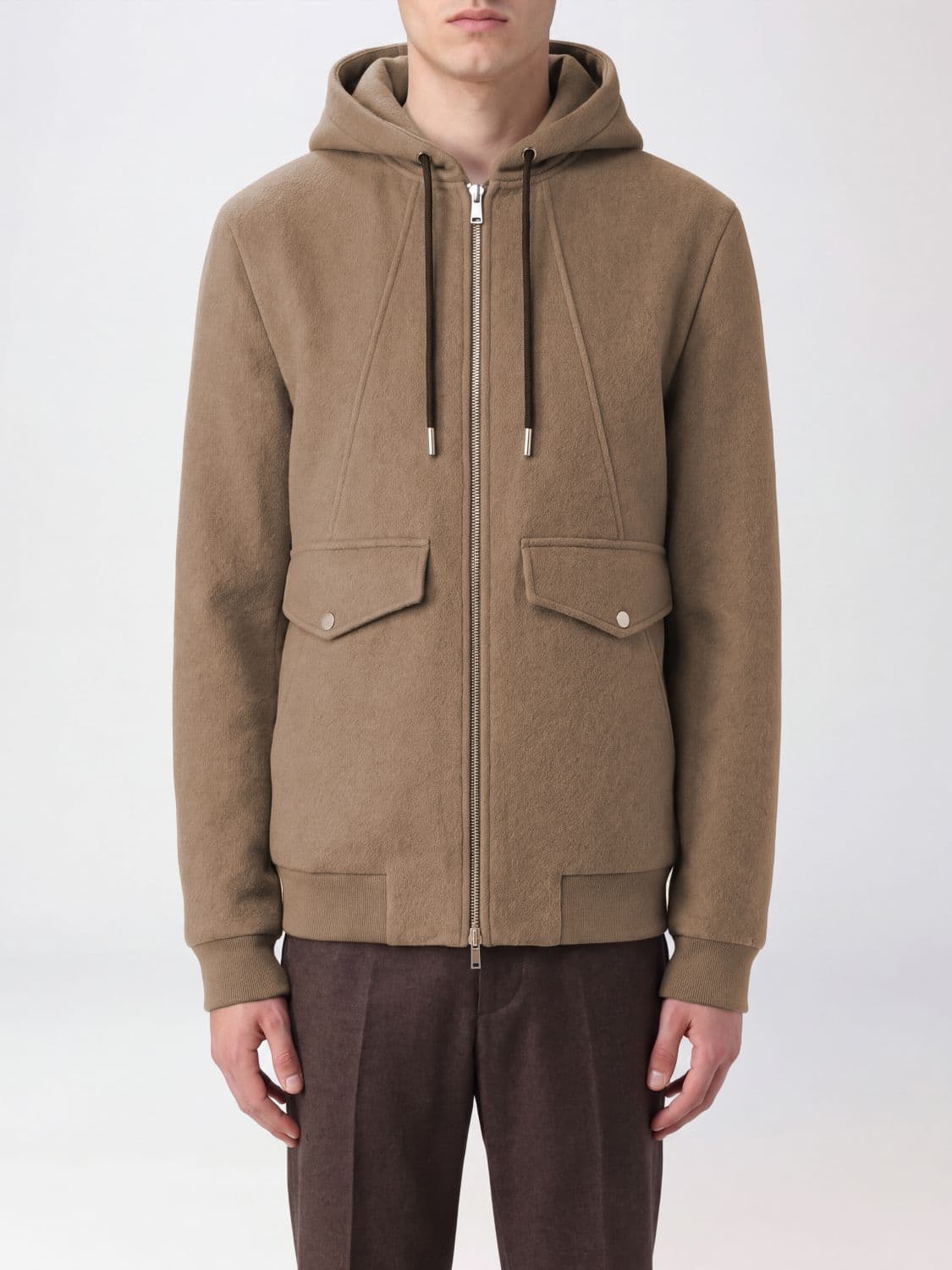 Moose Knuckles Elington Hooded Bomber Jacket in Recycled Wool Blend