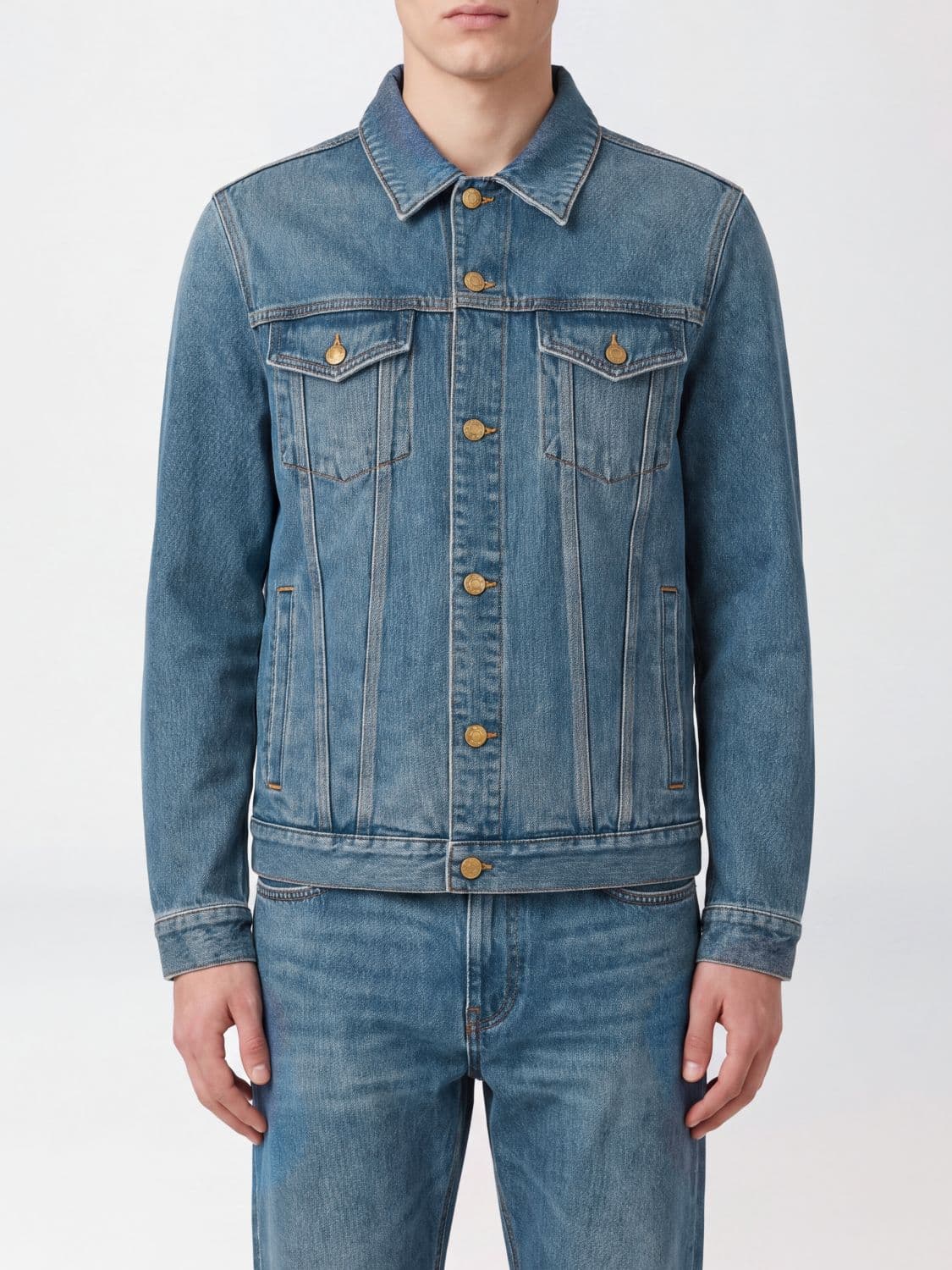 Golden Goose Cotton Denim Shirt Jacket with Patch Pockets