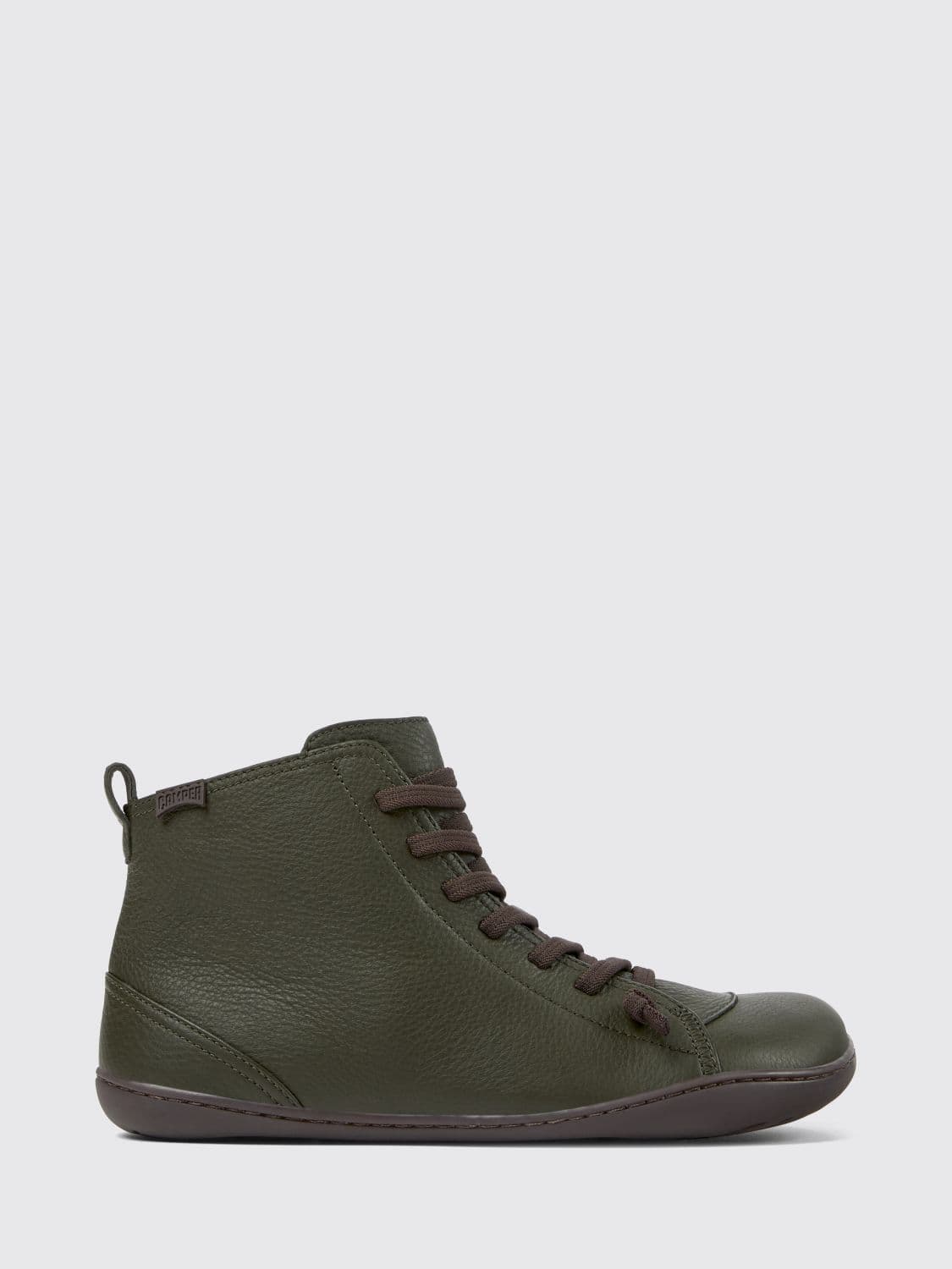 Camper Peu Calf Leather Outdoor Ankle Boots with Elastic Laces and Zip