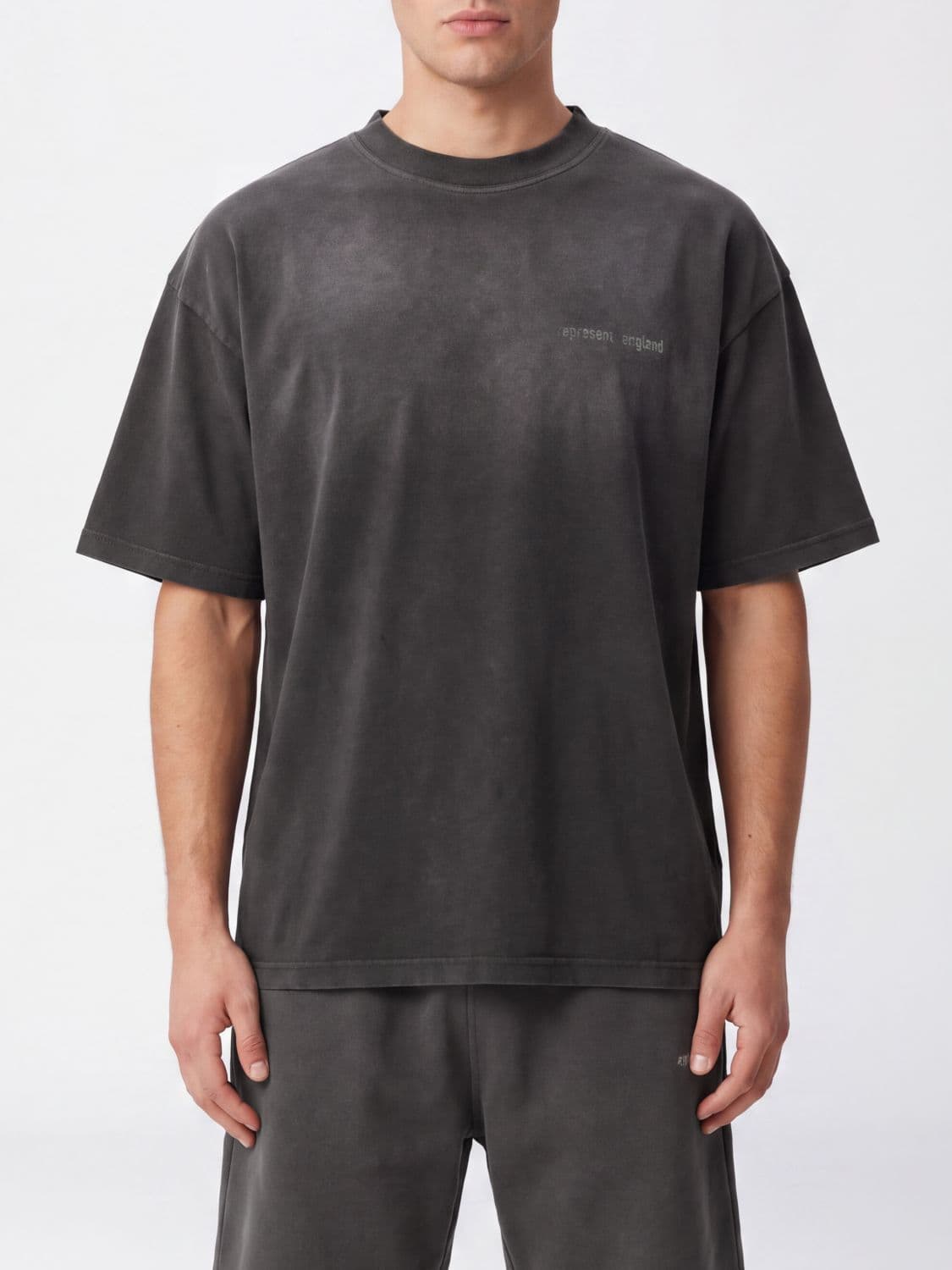 Represent Crewneck Cotton T-shirt with Contrast Back Logo