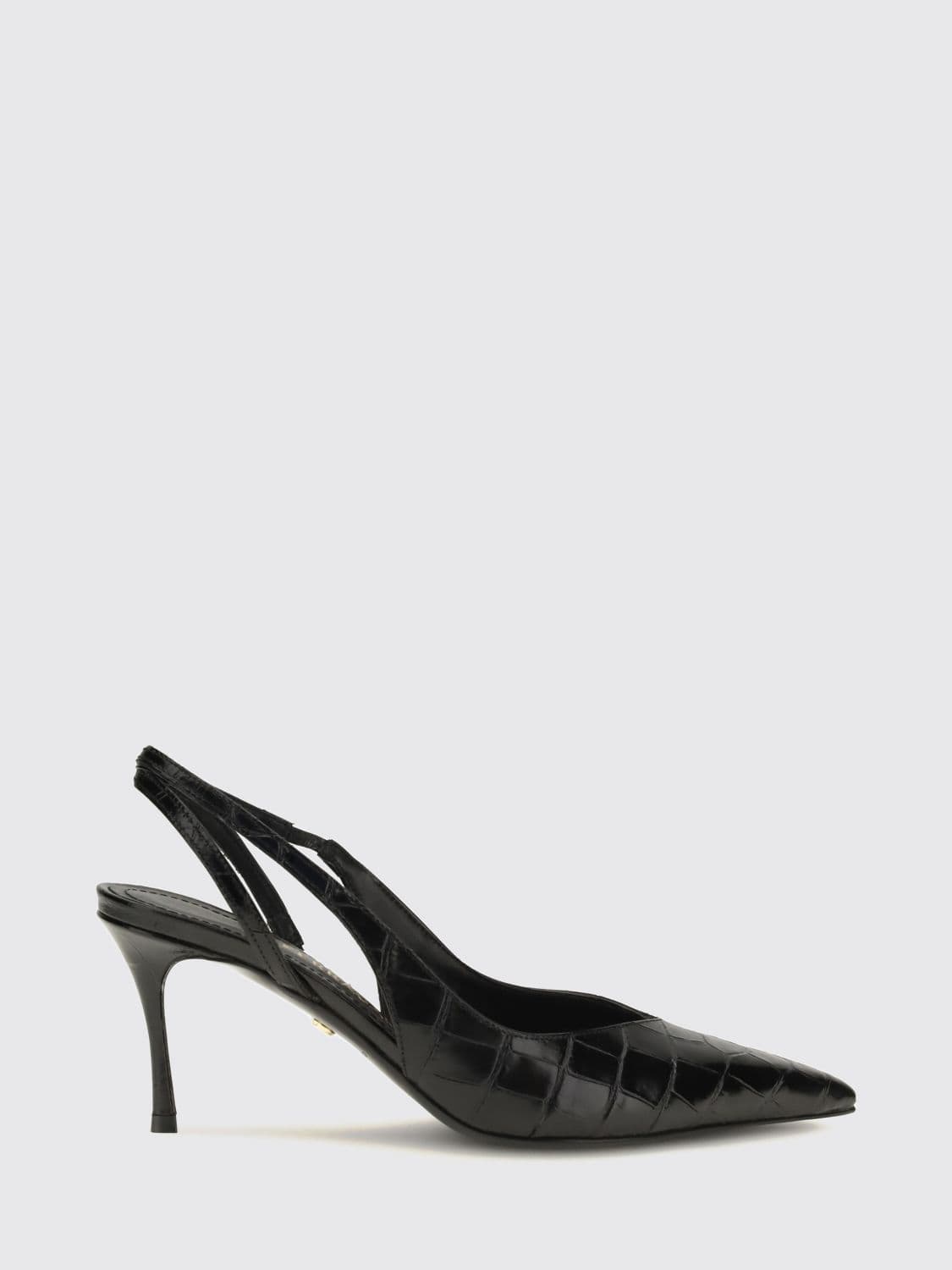 Ferragamo Croc-Effect Calf Leather Slingback Pumps