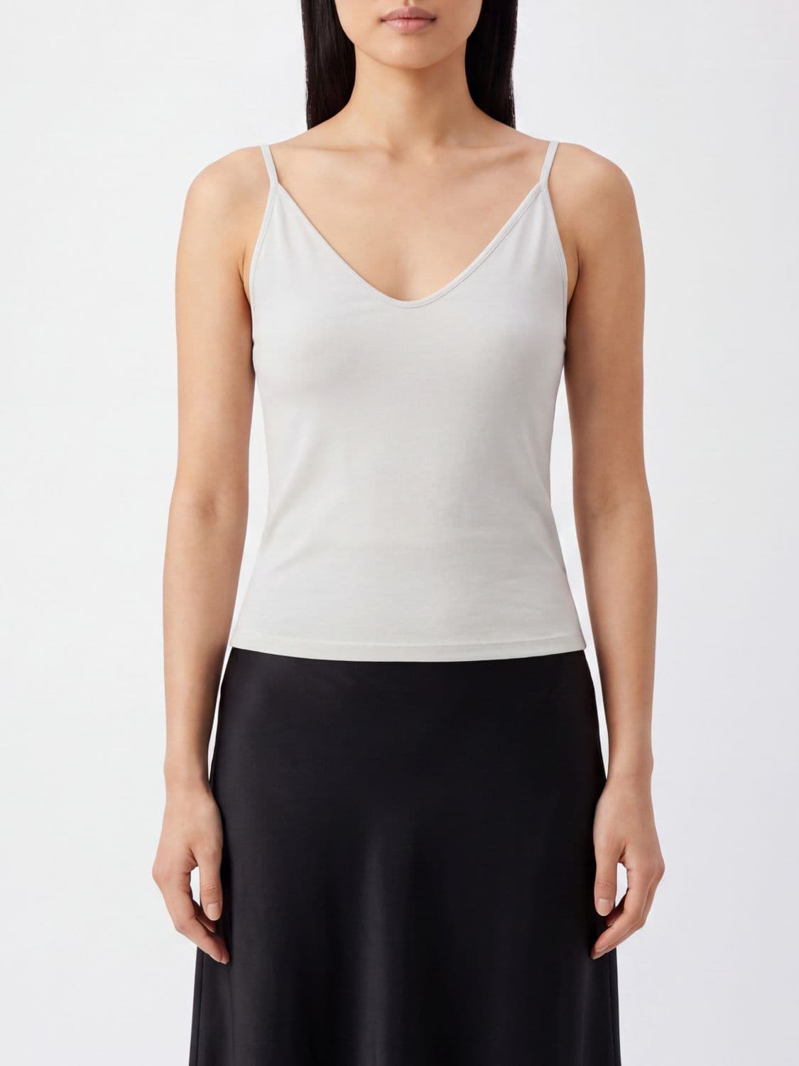 Tom Ford V-Neck Pure Silk Top with Thin Straps