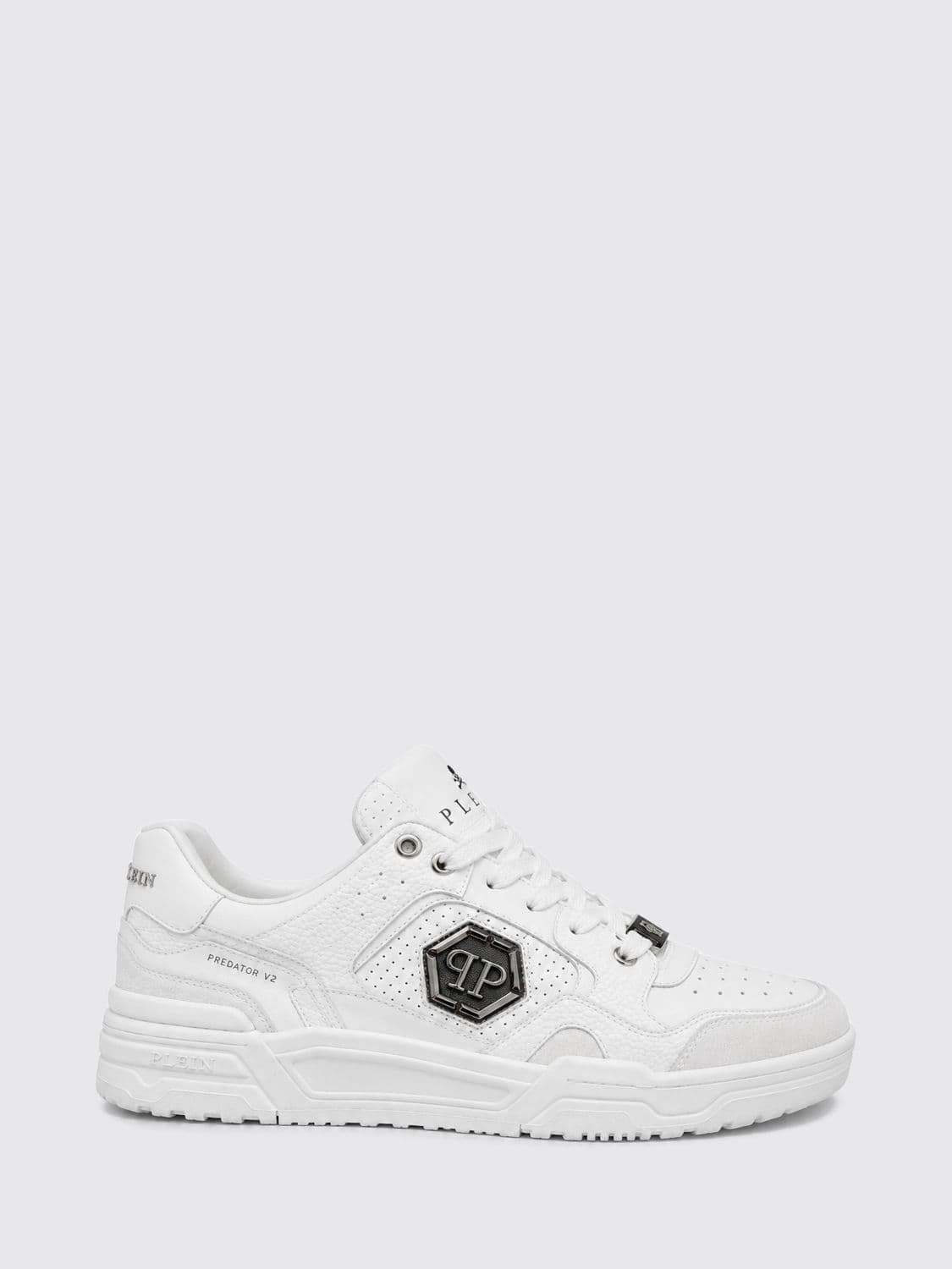 Philipp Plein Predator V2 Low-Top Leather Trainers with Hexagon Logo