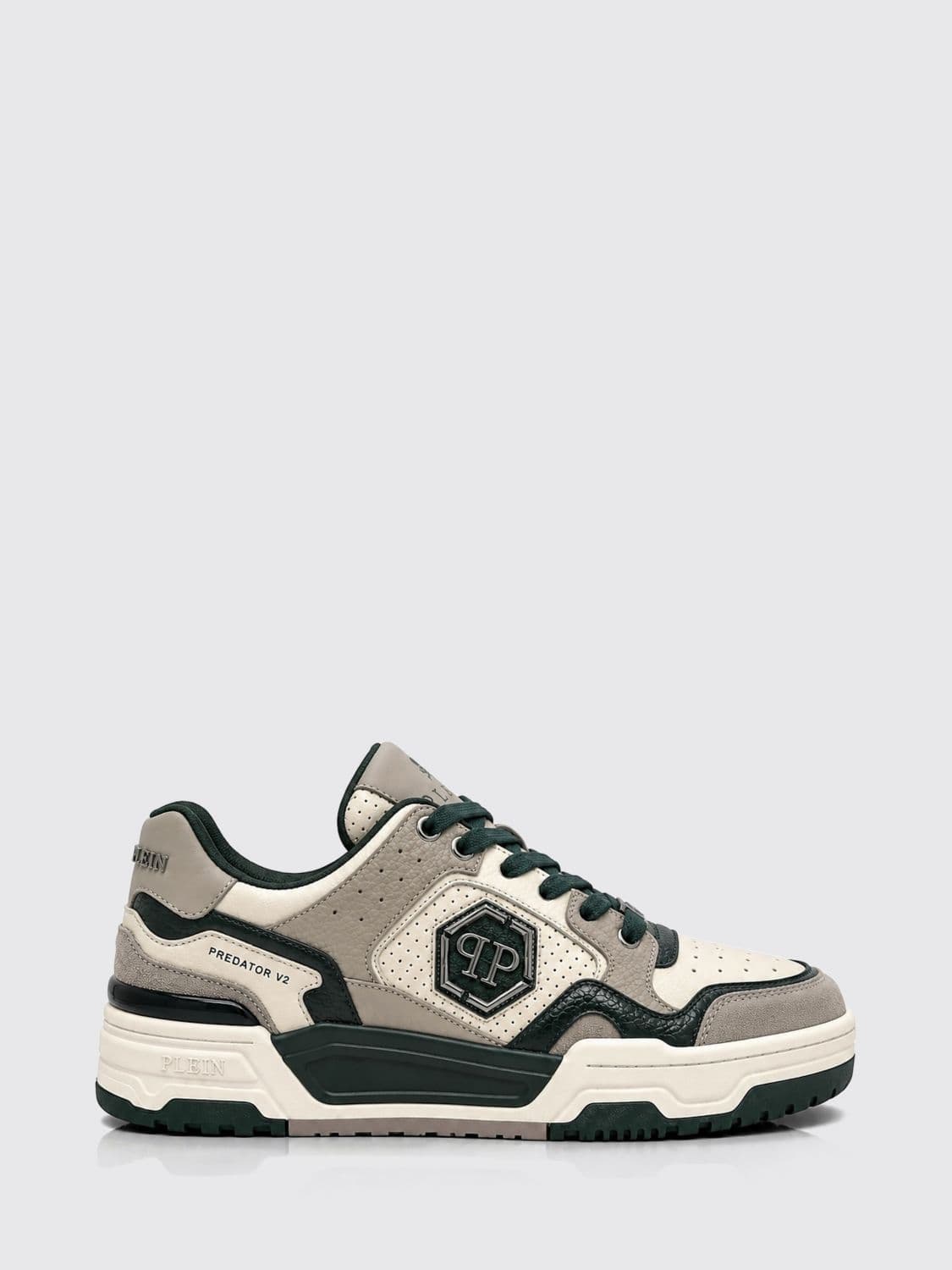 Philipp Plein Predator V2 Low-Top Leather Trainers with Hexagon Logo
