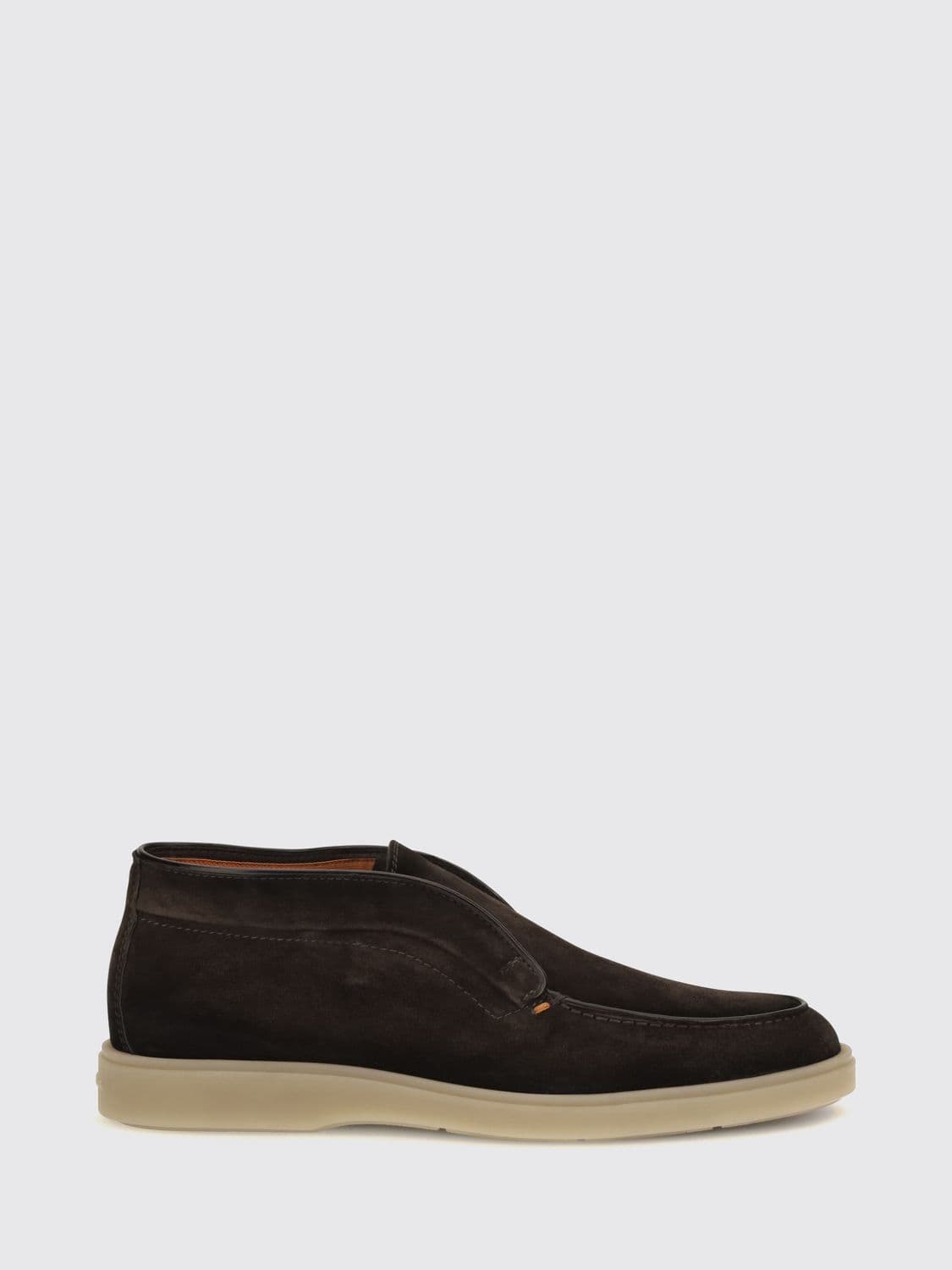 Santoni Suede Chukka Boots with Round Toe and Rubber Sole