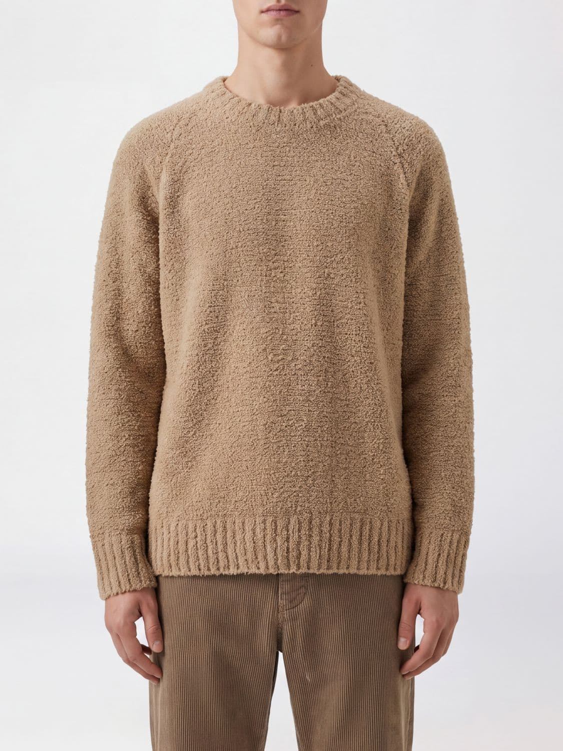 Laneus Recycled Wool Blend Crewneck Jumper with Ribbed Trims