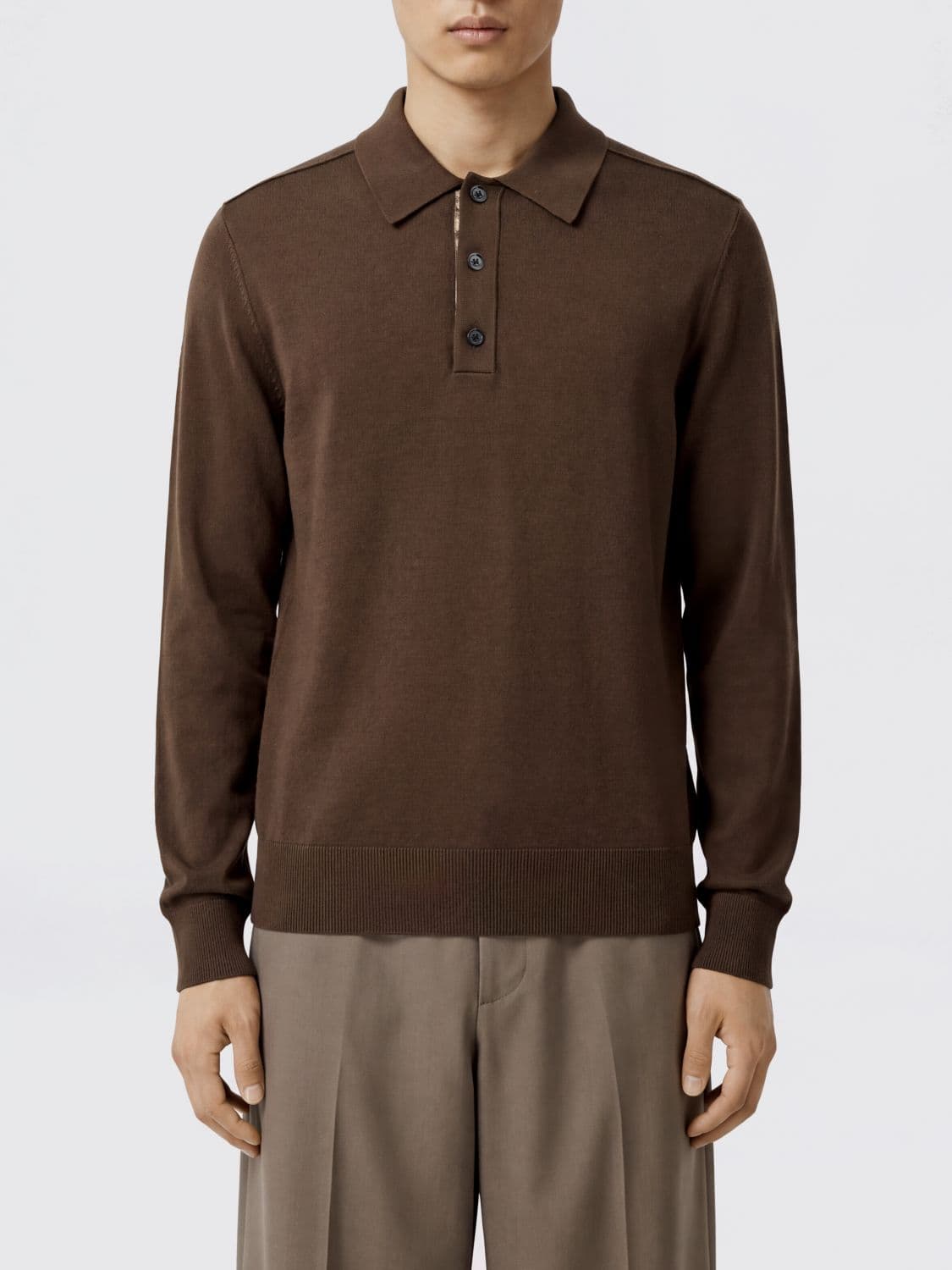 Burberry Polo Shirt Men color Brown
