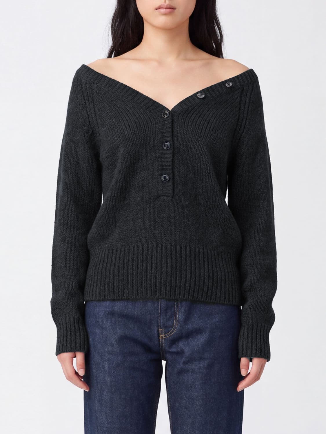 Our Legacy Merino Wool Cardigan with V-Neck, Buttons, and Dropped Shoulders