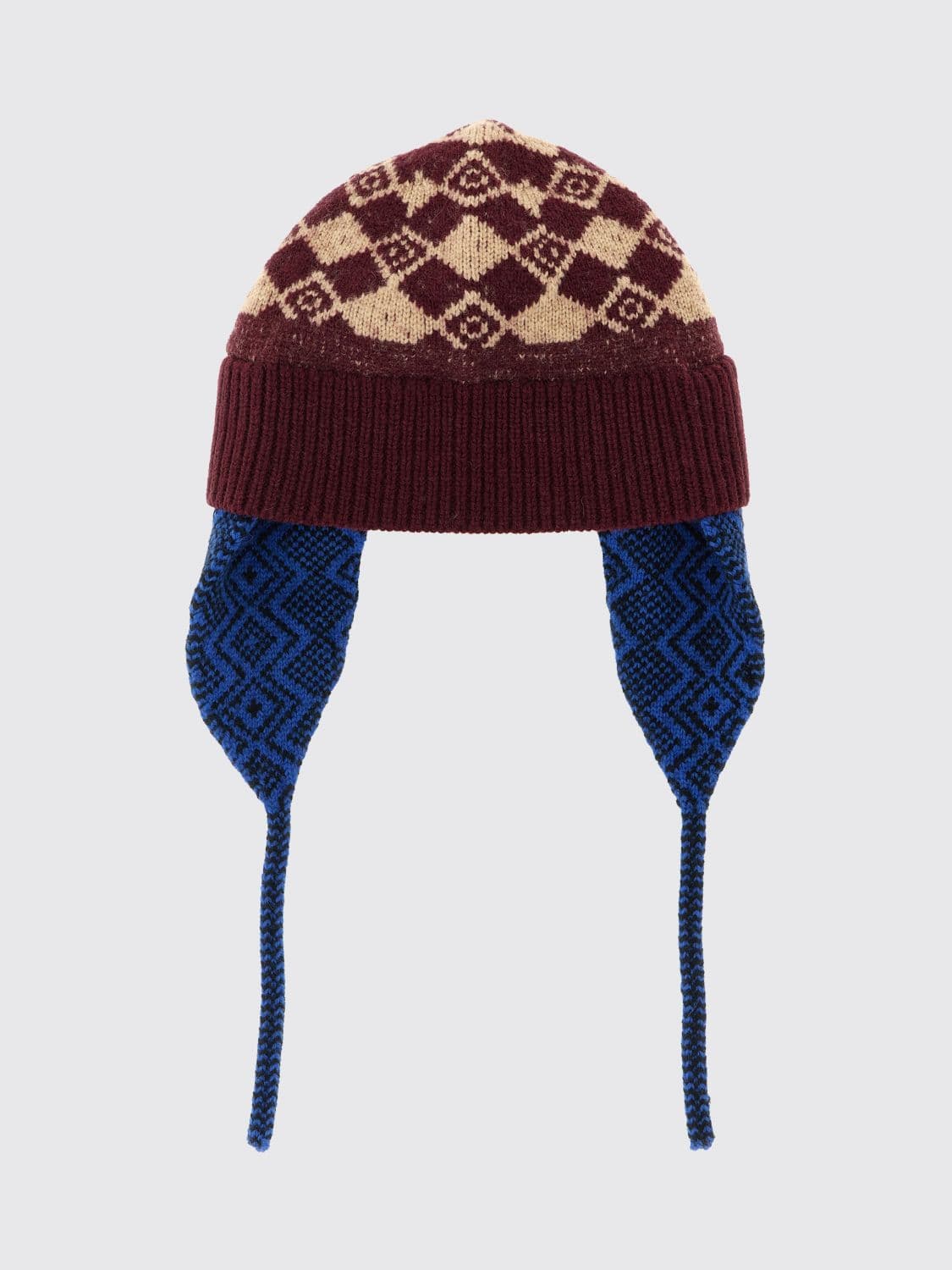 Dries Van Noten Marvin Wool Beanie with Abstract Ethnic Pattern · OS