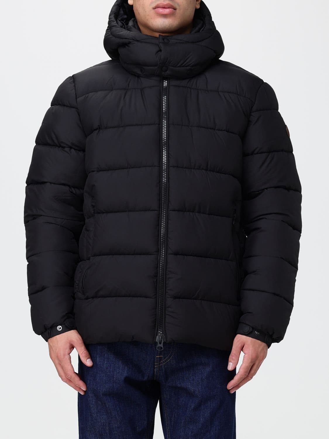 Save The Duck Quilted Nylon Puffer Jacket with Hood and Slit Pockets