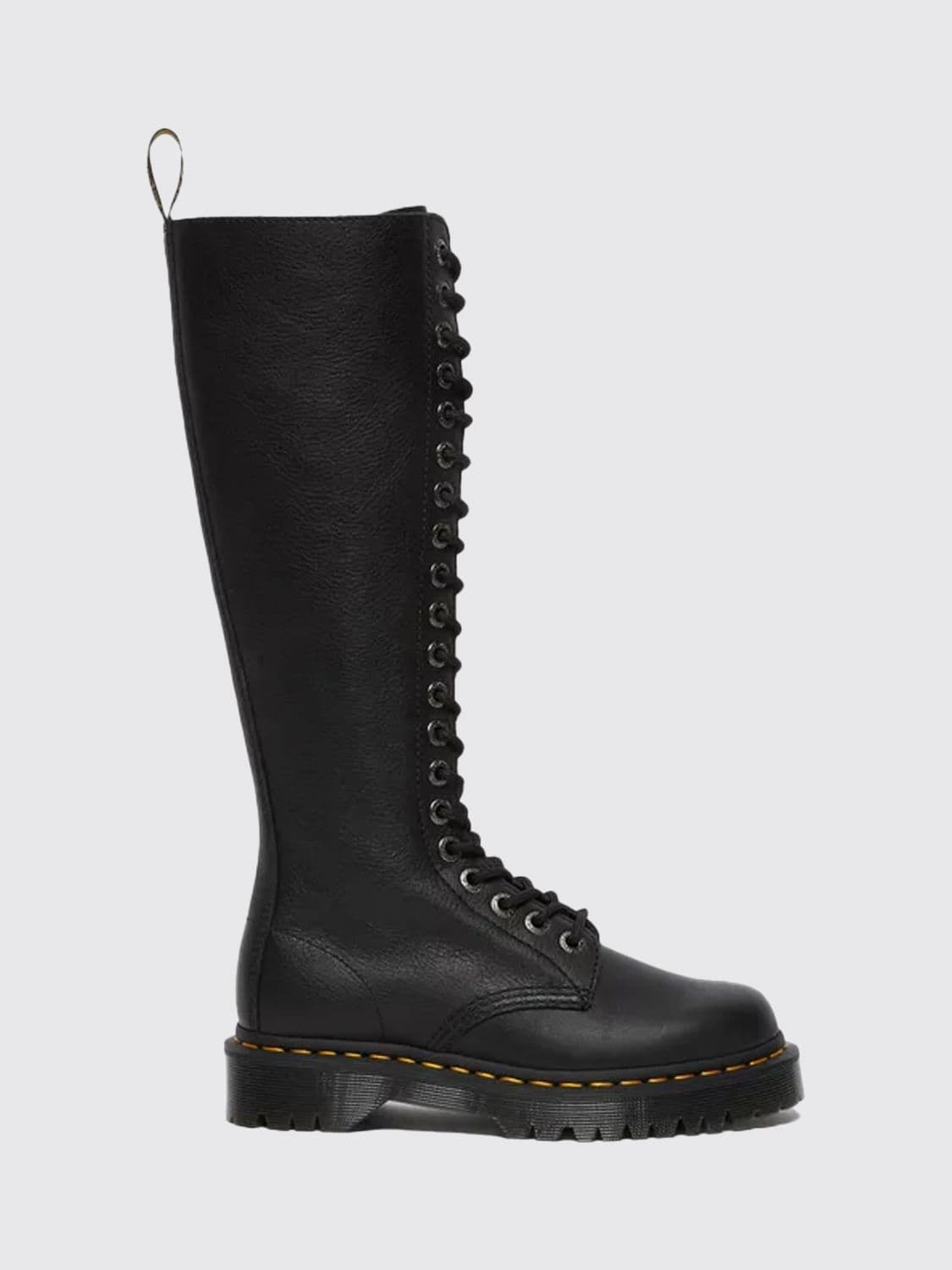 Dr. Martens 1B60 Bex Knee-High Leather Boots with Side Zip and Pull-Tab