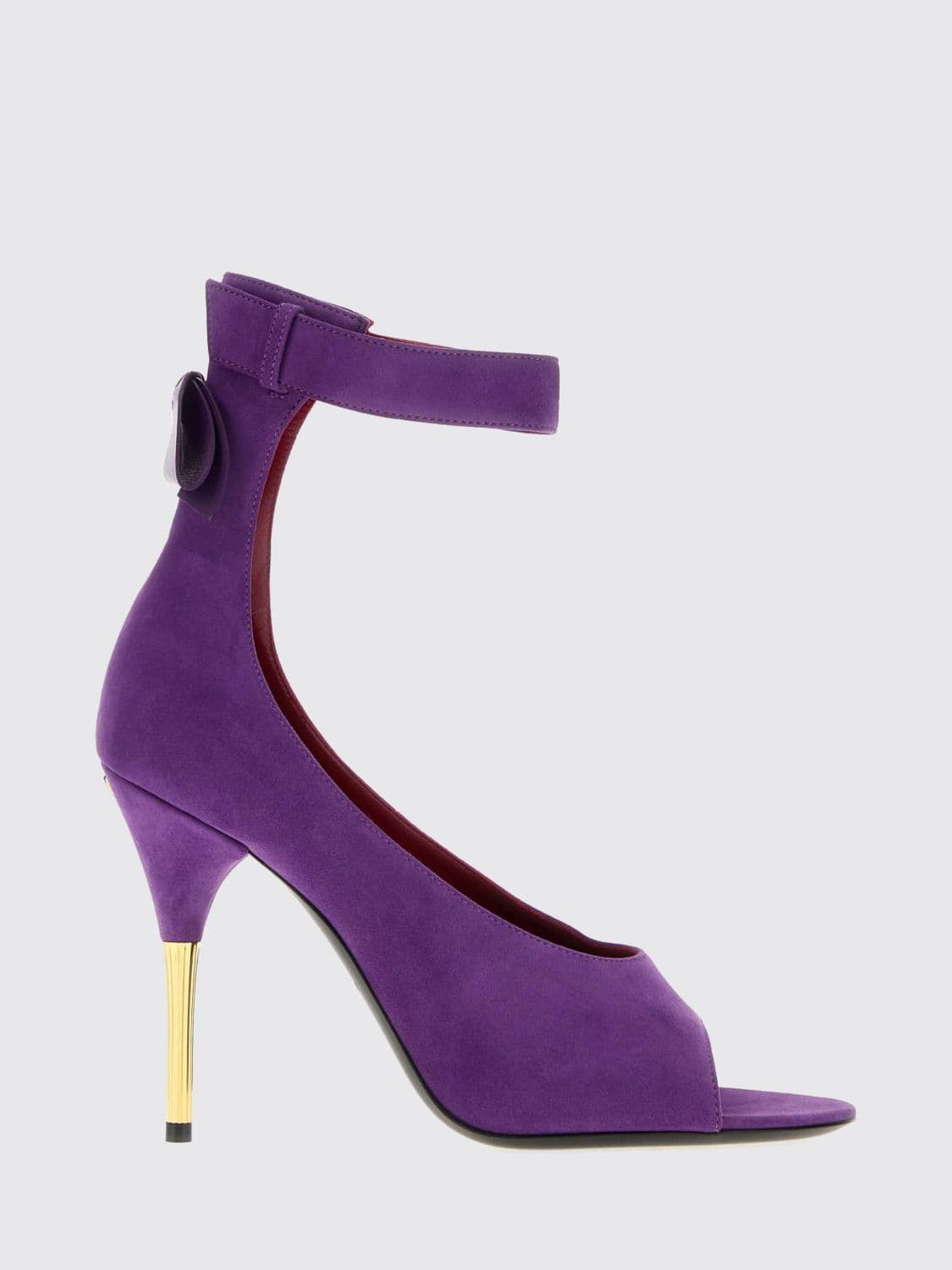 Valentino Garavani Fatale Suede High Heel Peep-Toe Sandals with Bow Detail
