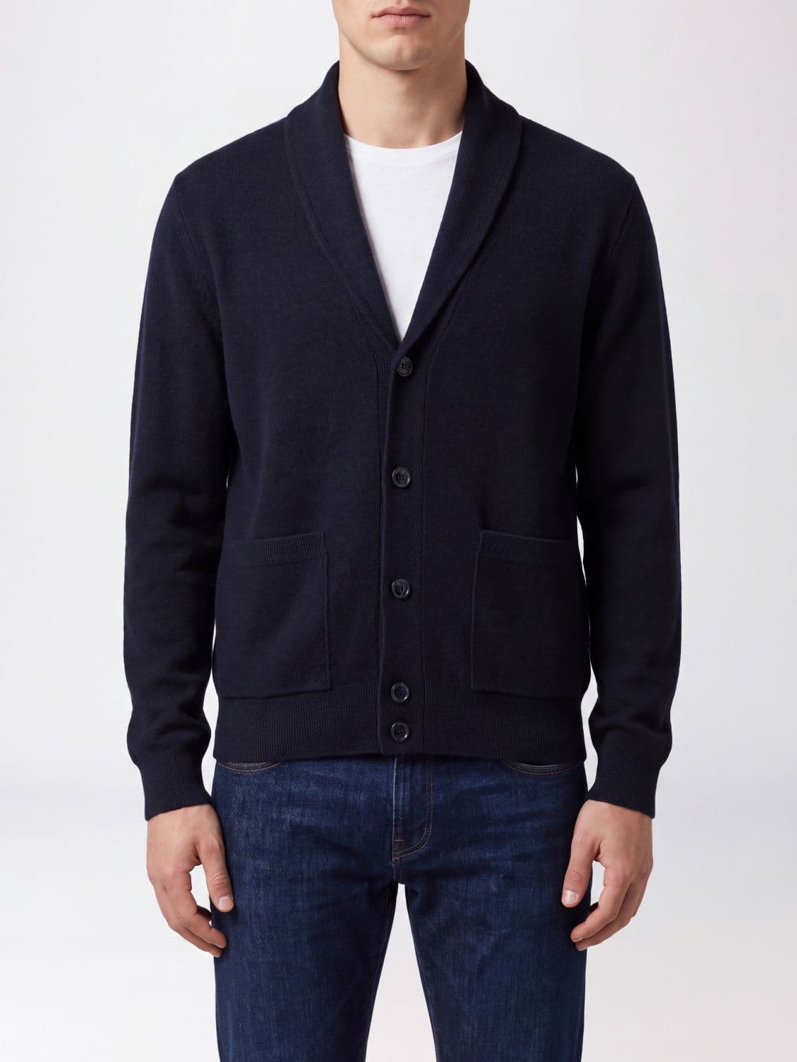 Brioni Shawl Collar Cardigan in a Cashmere and Wool Blend with Pockets