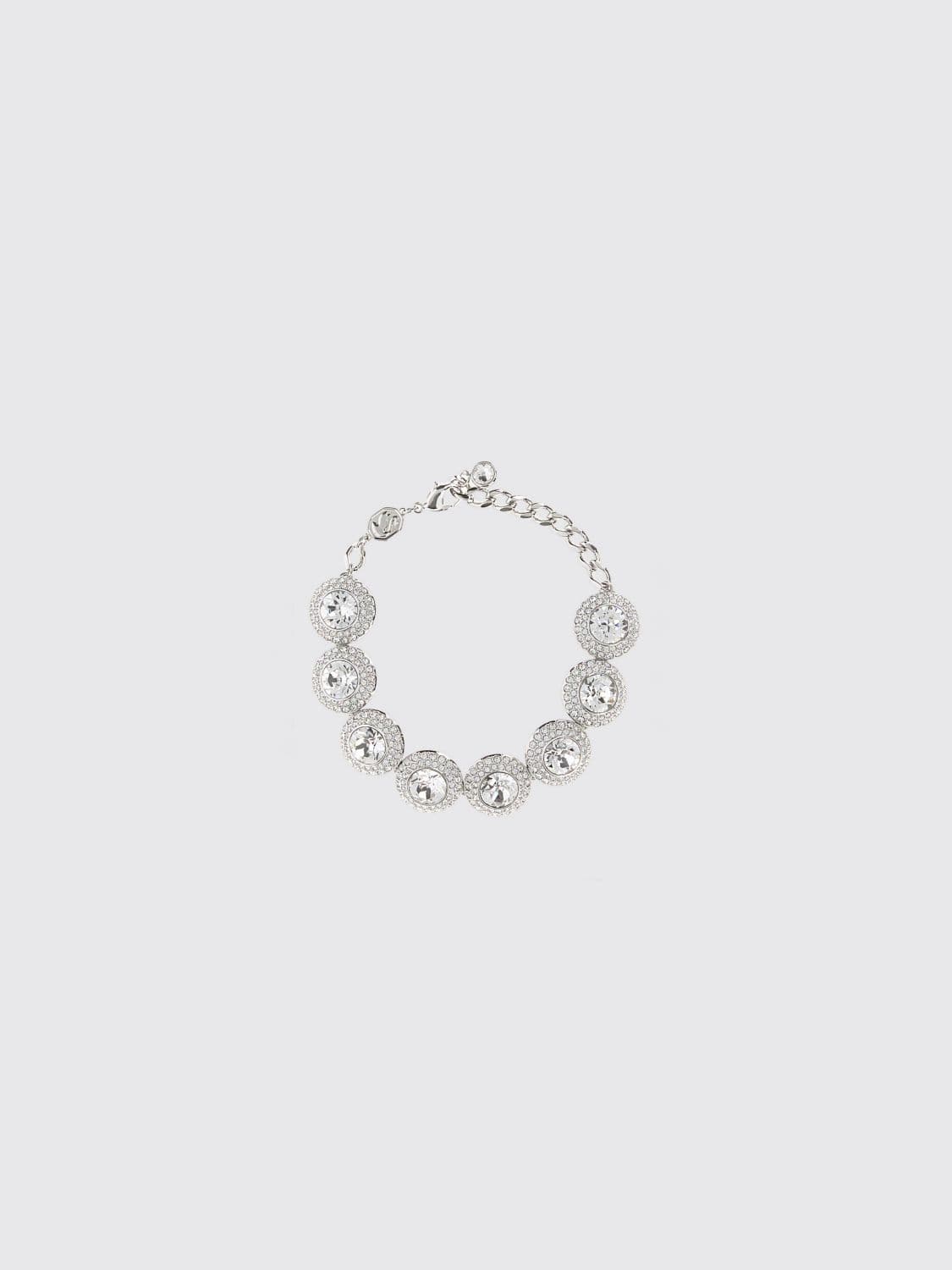 Swarovski Una Angelic Adjustable Bracelet in Rhodium-Plated Metal with Crystals · OS