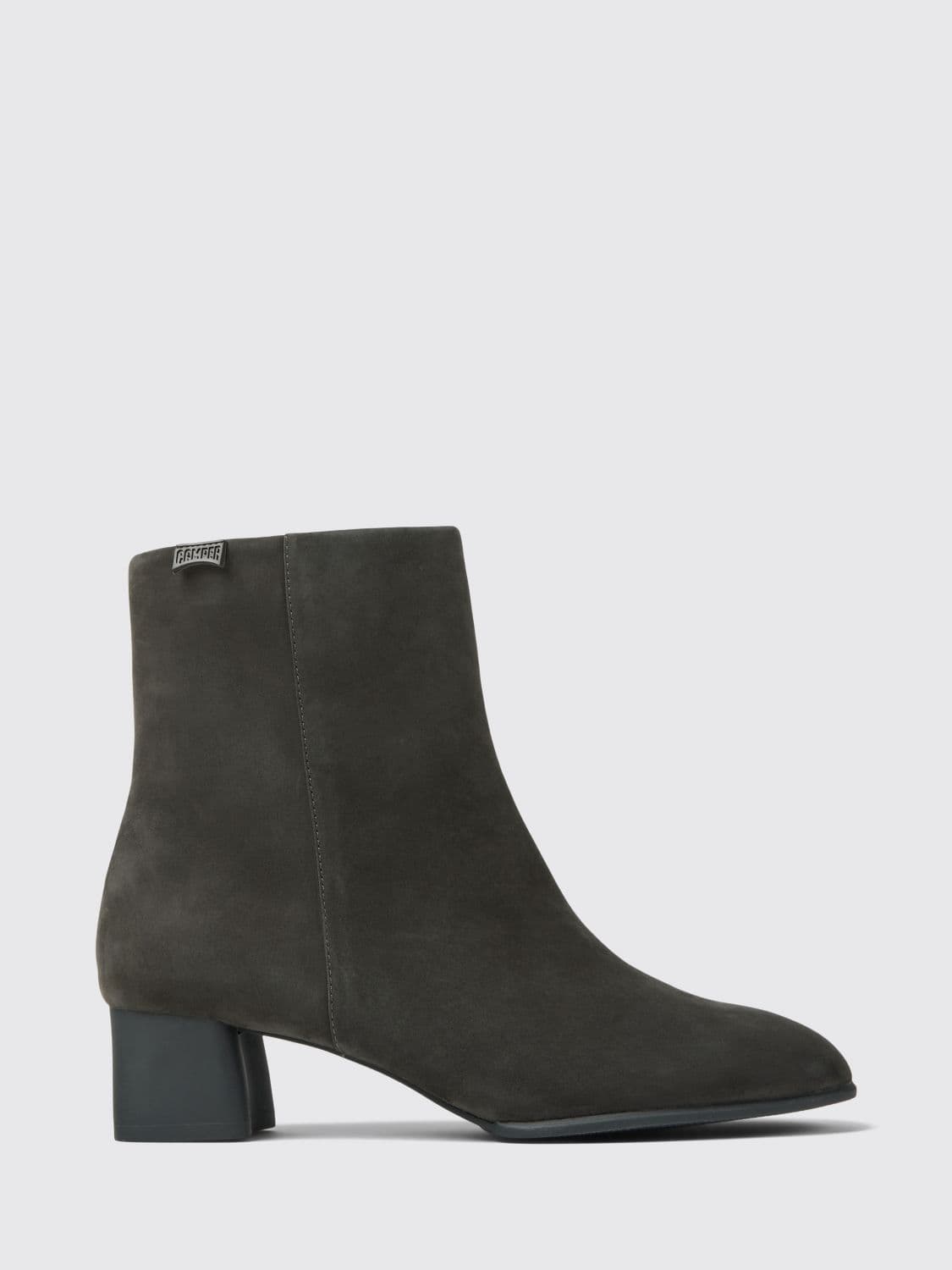 Camper Katie Ankle Boots in Nubuck with a Medium Heel and Round Toe