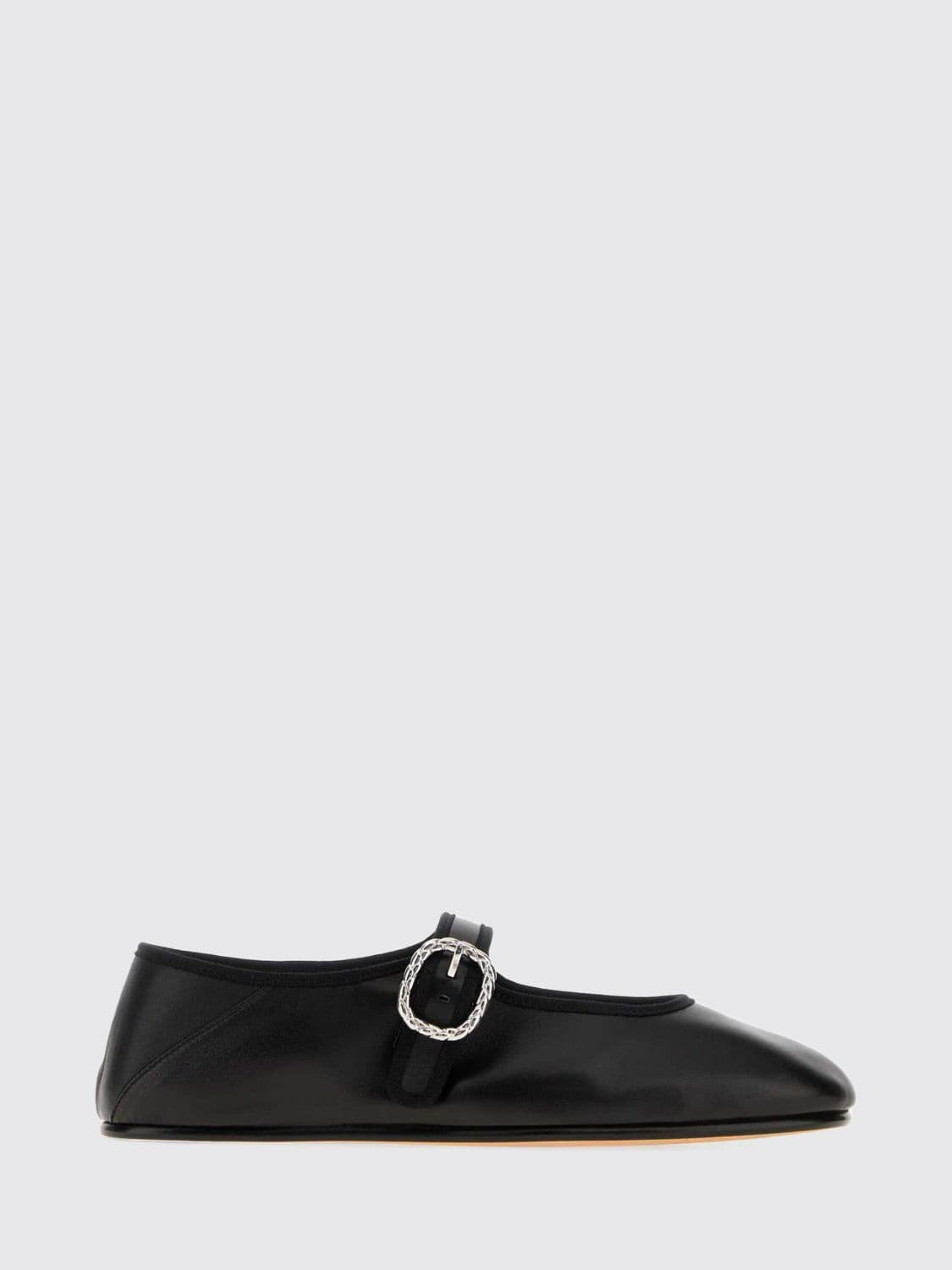 Bottega Veneta Mary Jane Smooth Leather Ballet Flats with Adjustable Strap
