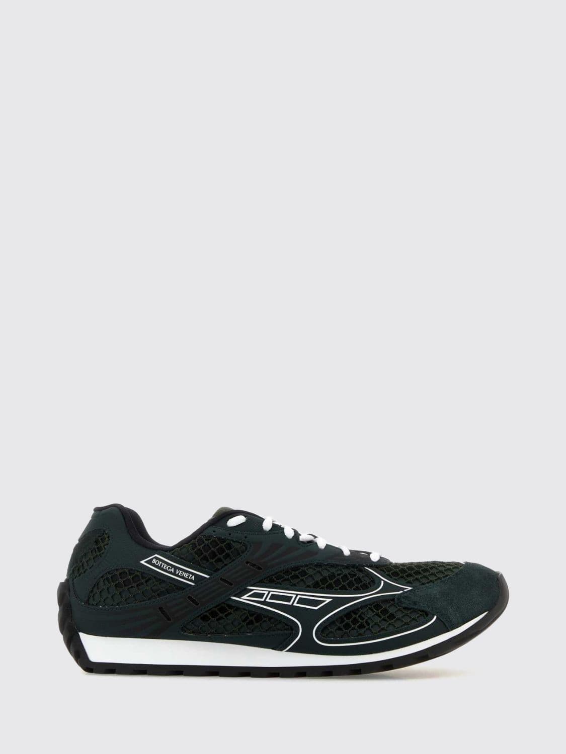Bottega Veneta Orbit Mesh and Suede Trainers with Perforated Design
